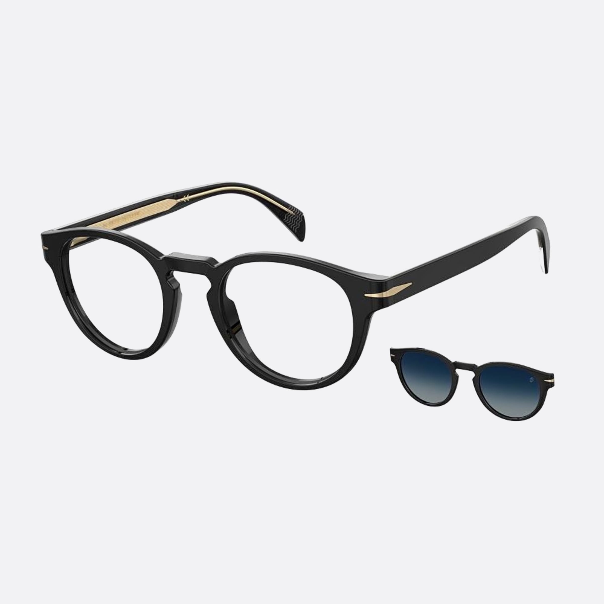 David 49mm Beckham Black Squared Polarized Men Sunglasses - Lifestyle Shot