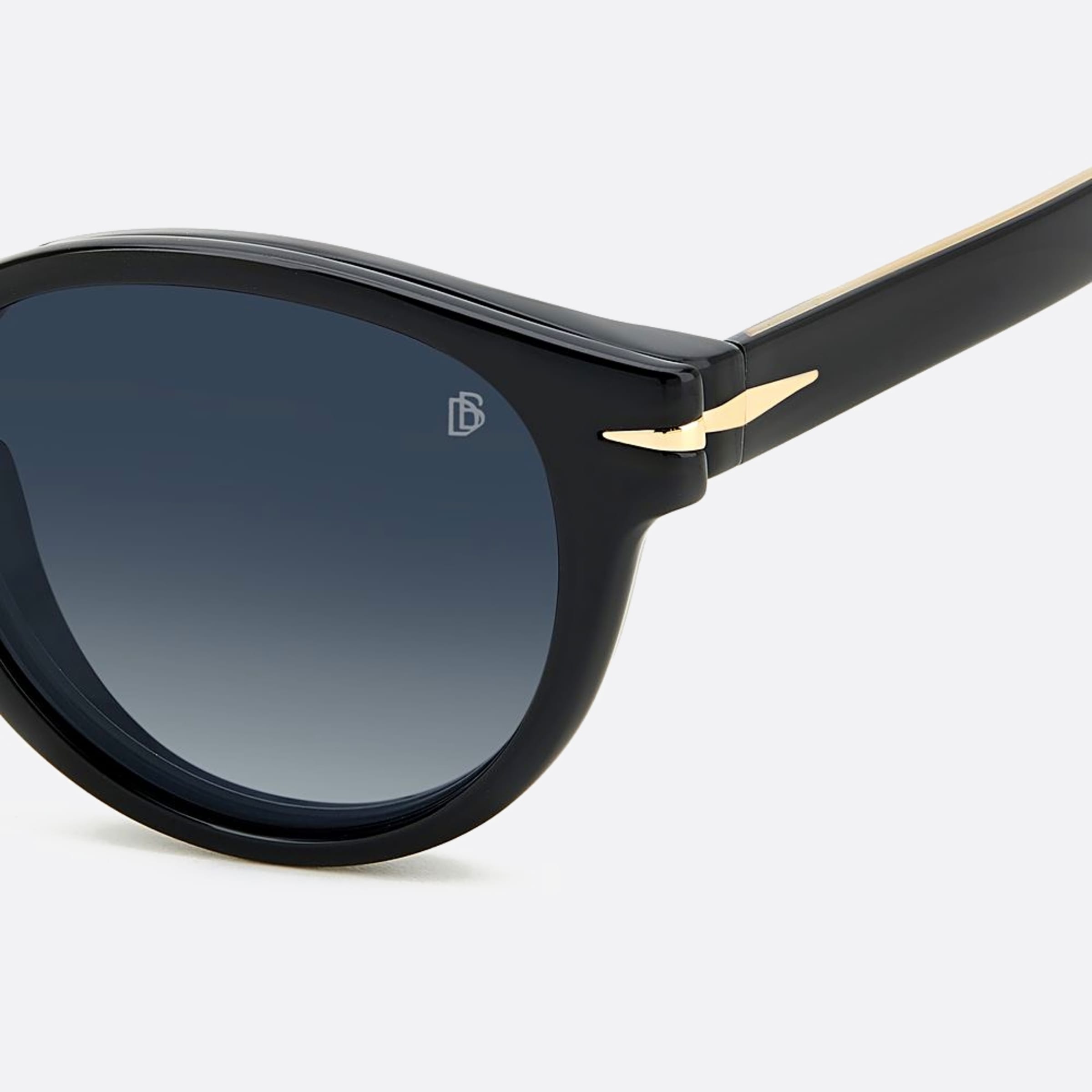 David 49mm Beckham Black Squared Polarized Men Sunglasses - Additional Angle