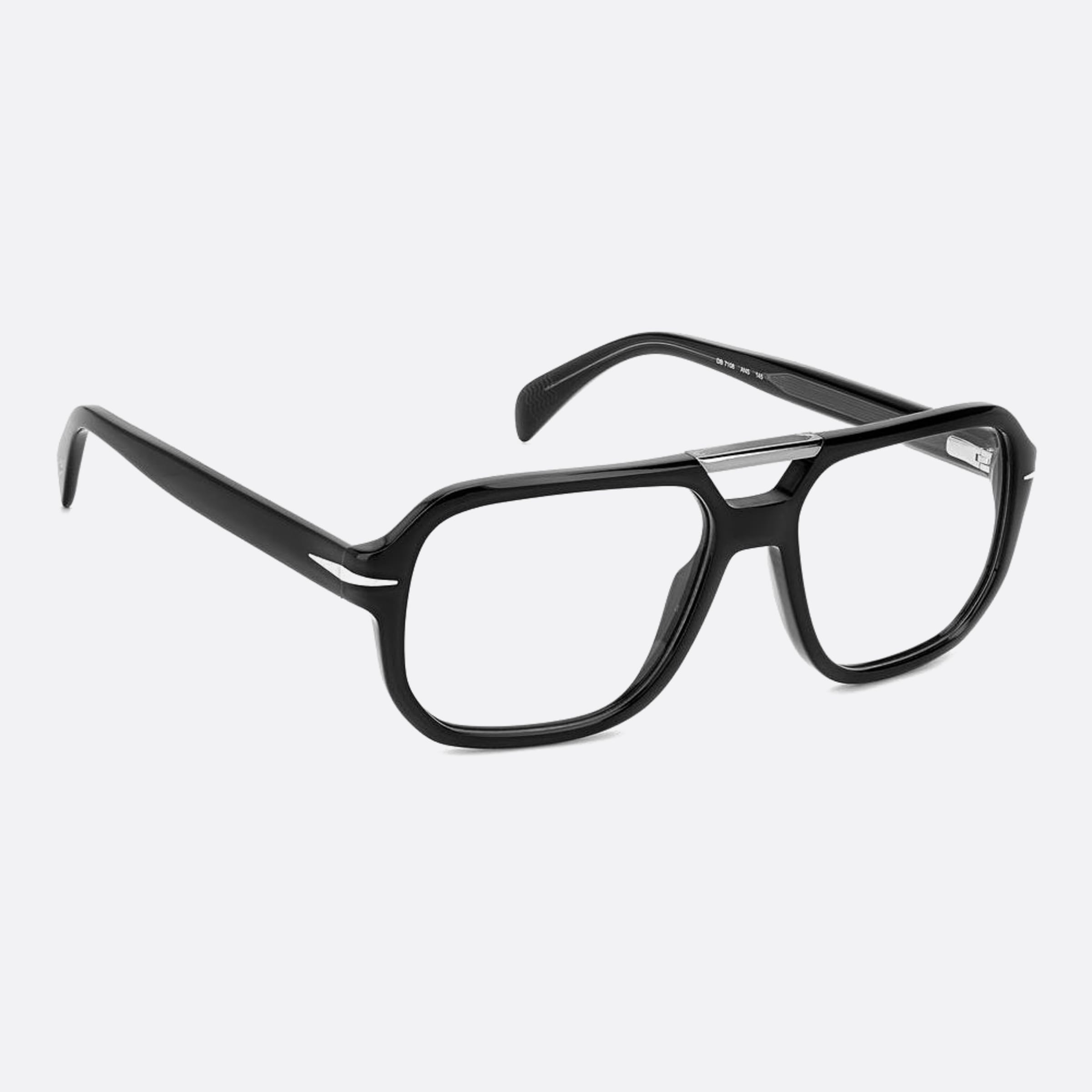 David 56mm Beckham Ans Black Geometric Men Eyeglasses - Detail View