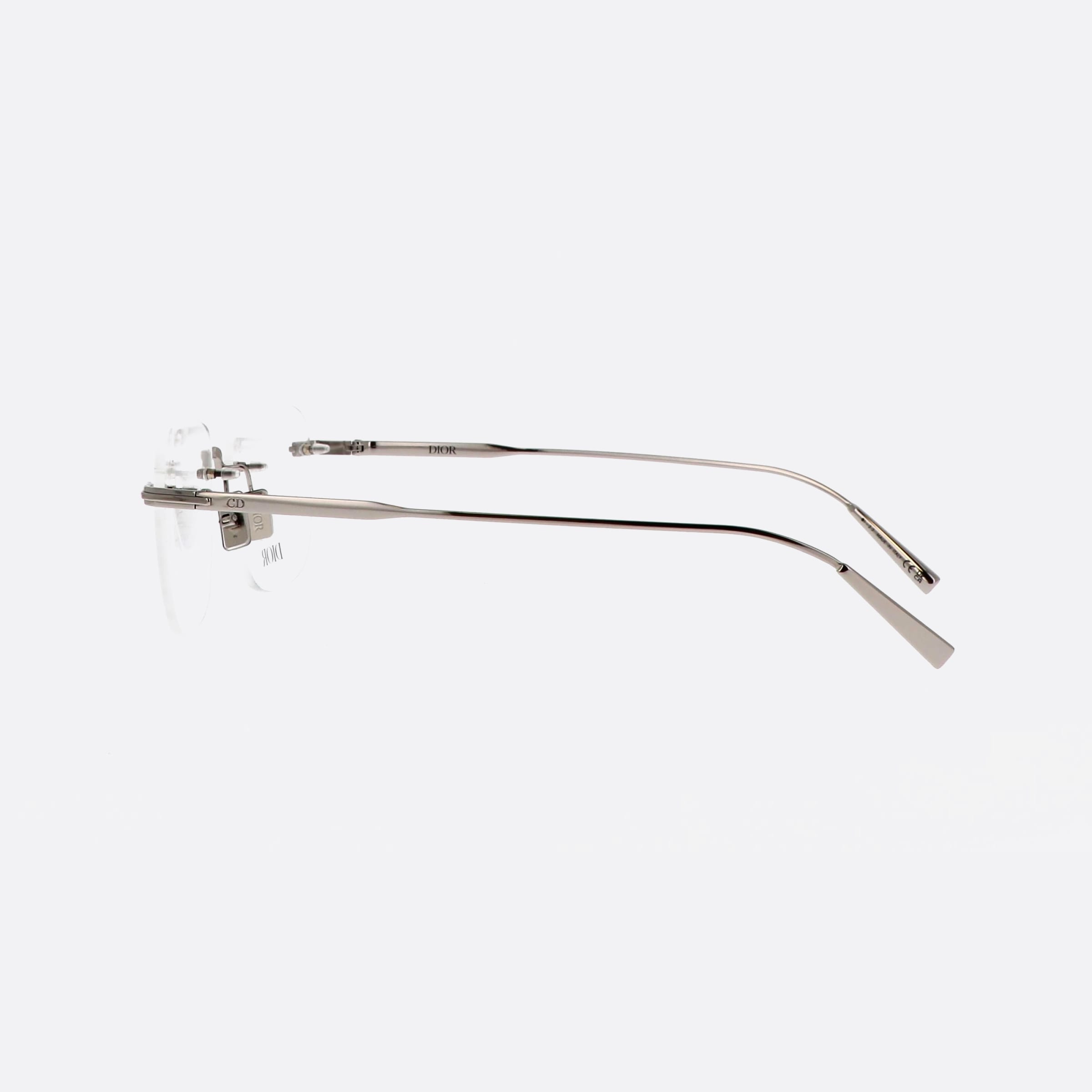 Dior 54mm Blacksuito S3u F000 Silver Squared Men Eyeglasses - Detail View