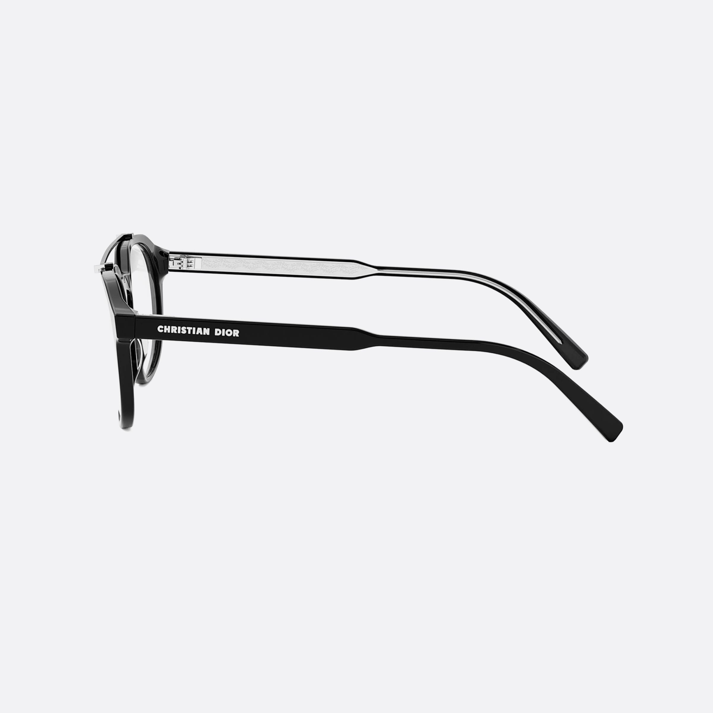 Dior 51mm Botanicao R1i Black Geometric Men Eyeglasses - Detail View