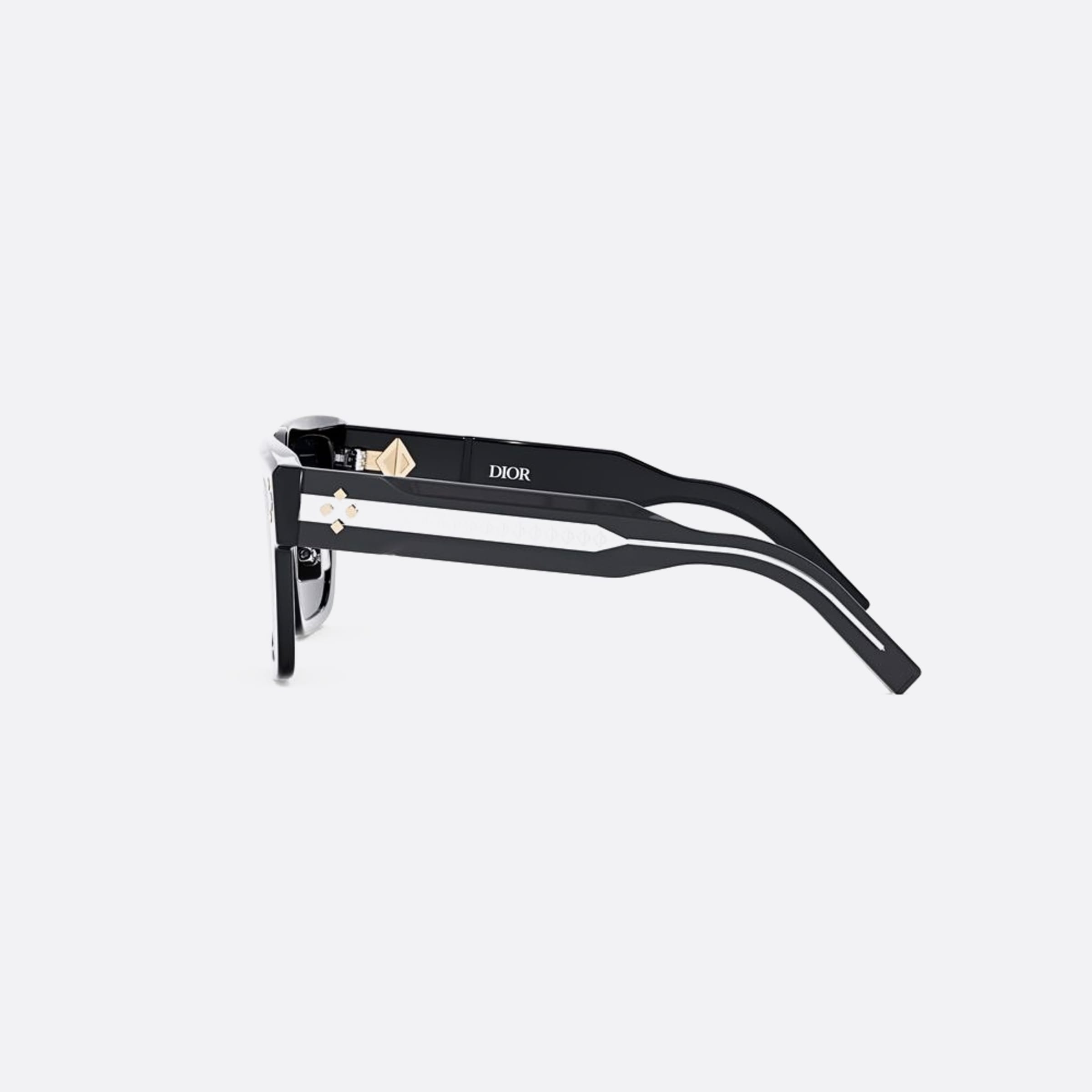 Dior 55mm Diamond S3f 10a0 Black Squared Men Sunglasses - Detail View