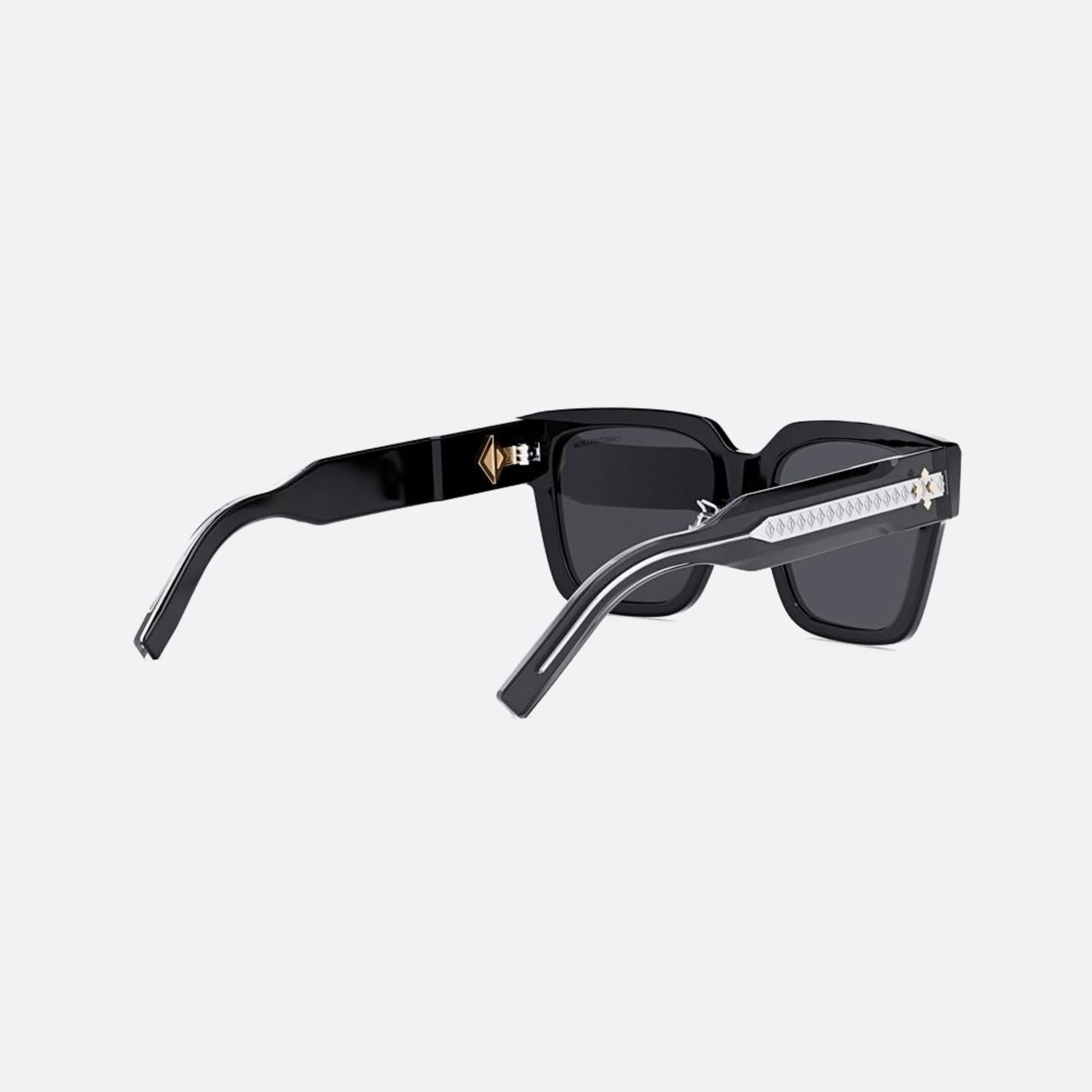 Dior 55mm Diamond S3f 10a0 Black Squared Men Sunglasses - Additional Angle