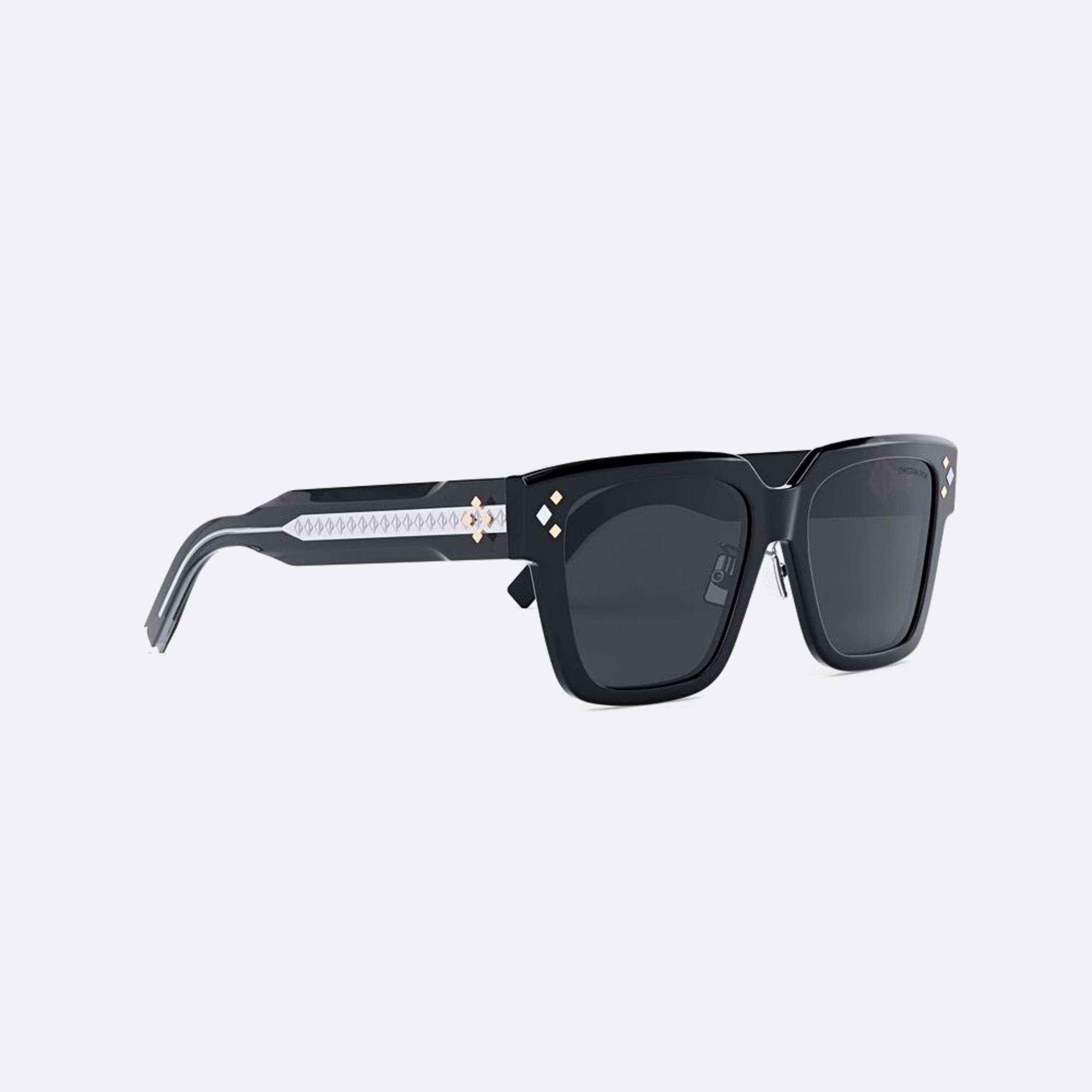 Dior 55mm Diamond S3f 10a0 Black Squared Men Sunglasses - Additional Angle