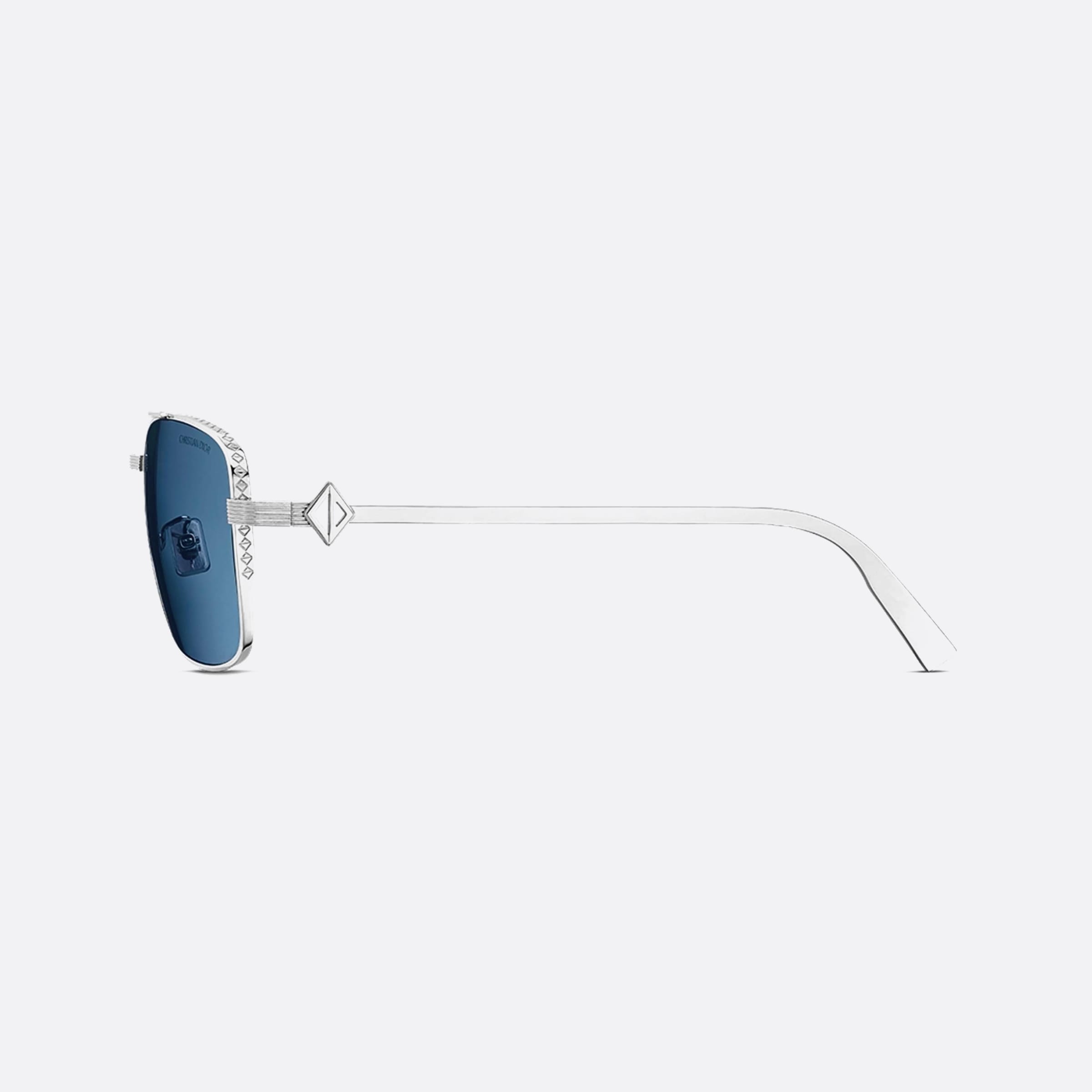 Dior 58mm Men's Diamond S9u F0b0 Silver Geometric Sunglasses - Detail View
