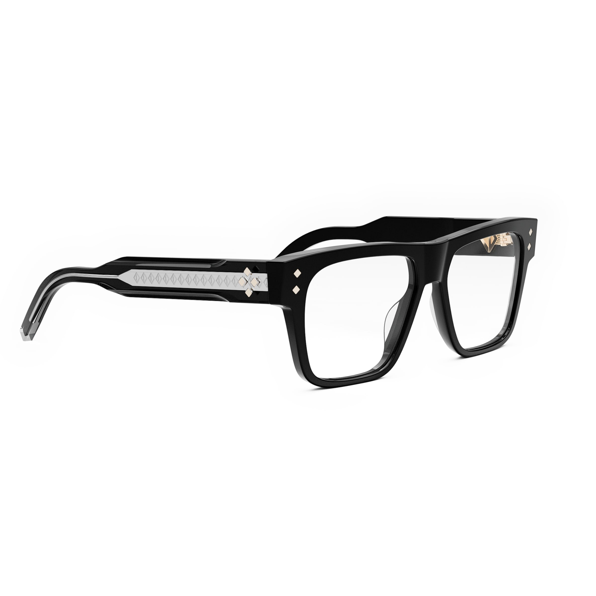 Dior 54mm Diamondo S6i Black Squared Men Eyeglasses - Detail View