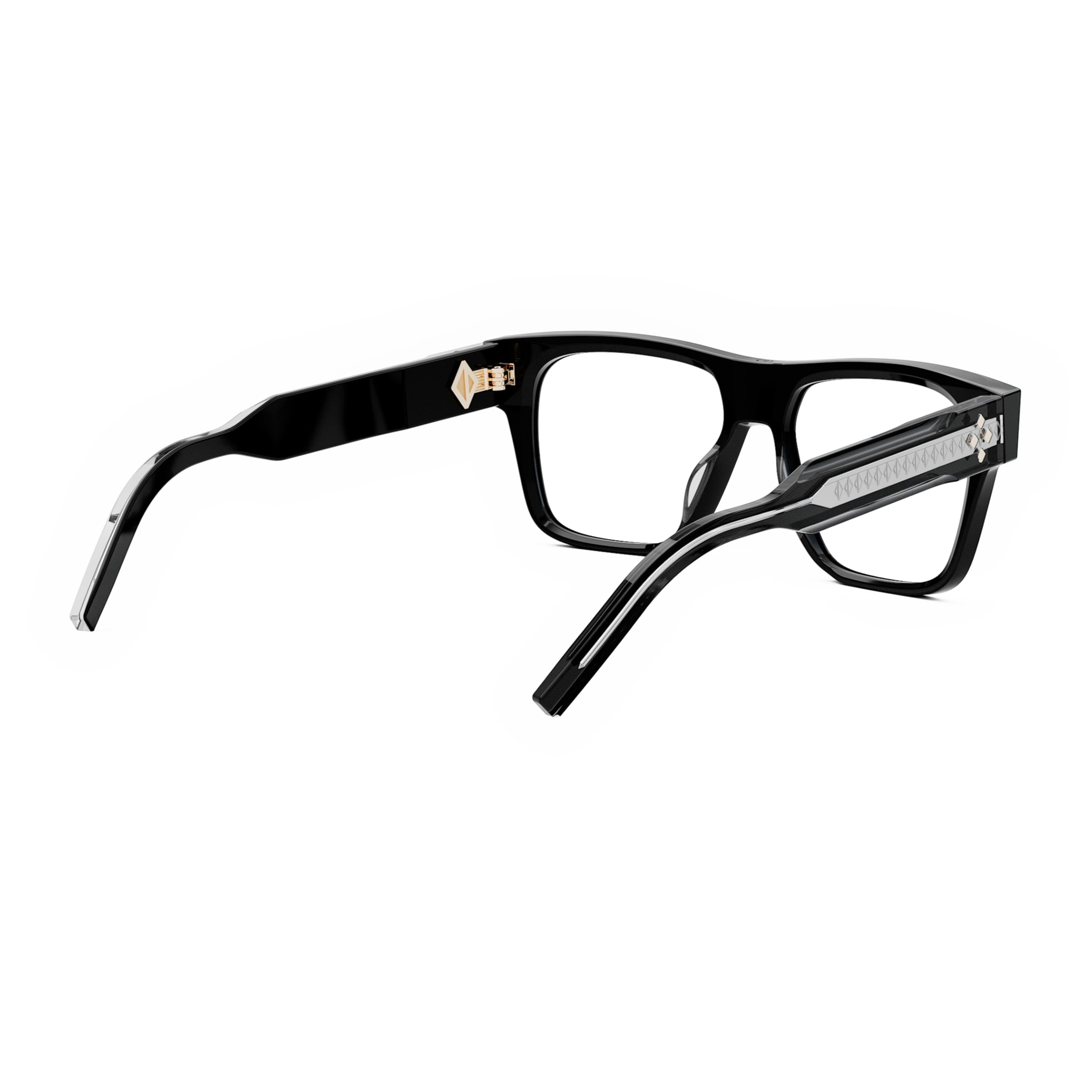 Dior 54mm Diamondo S6i Black Squared Men Eyeglasses - Additional Angle
