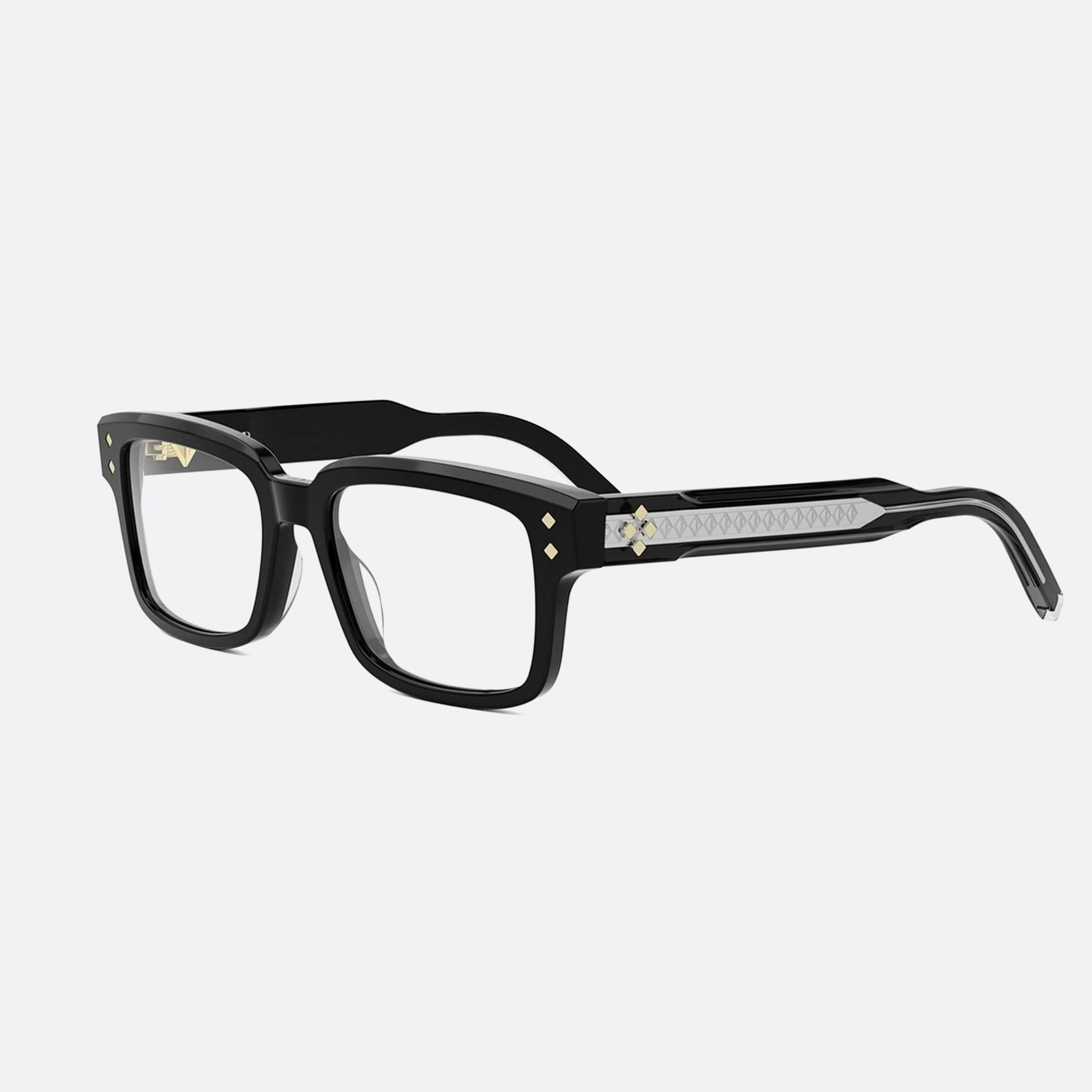 Dior 53mm Diamondo S8i Black Rectangle Men Eyeglasses - Main View