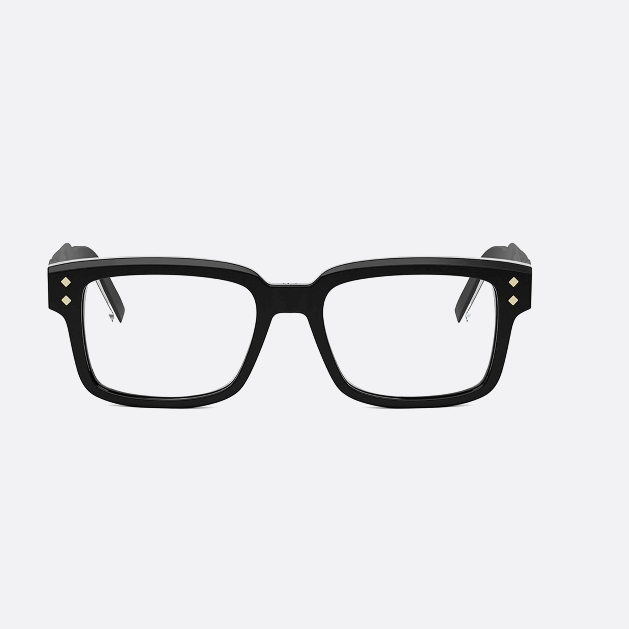 Dior 53mm Diamondo S8i Black Rectangle Men Eyeglasses - Side View