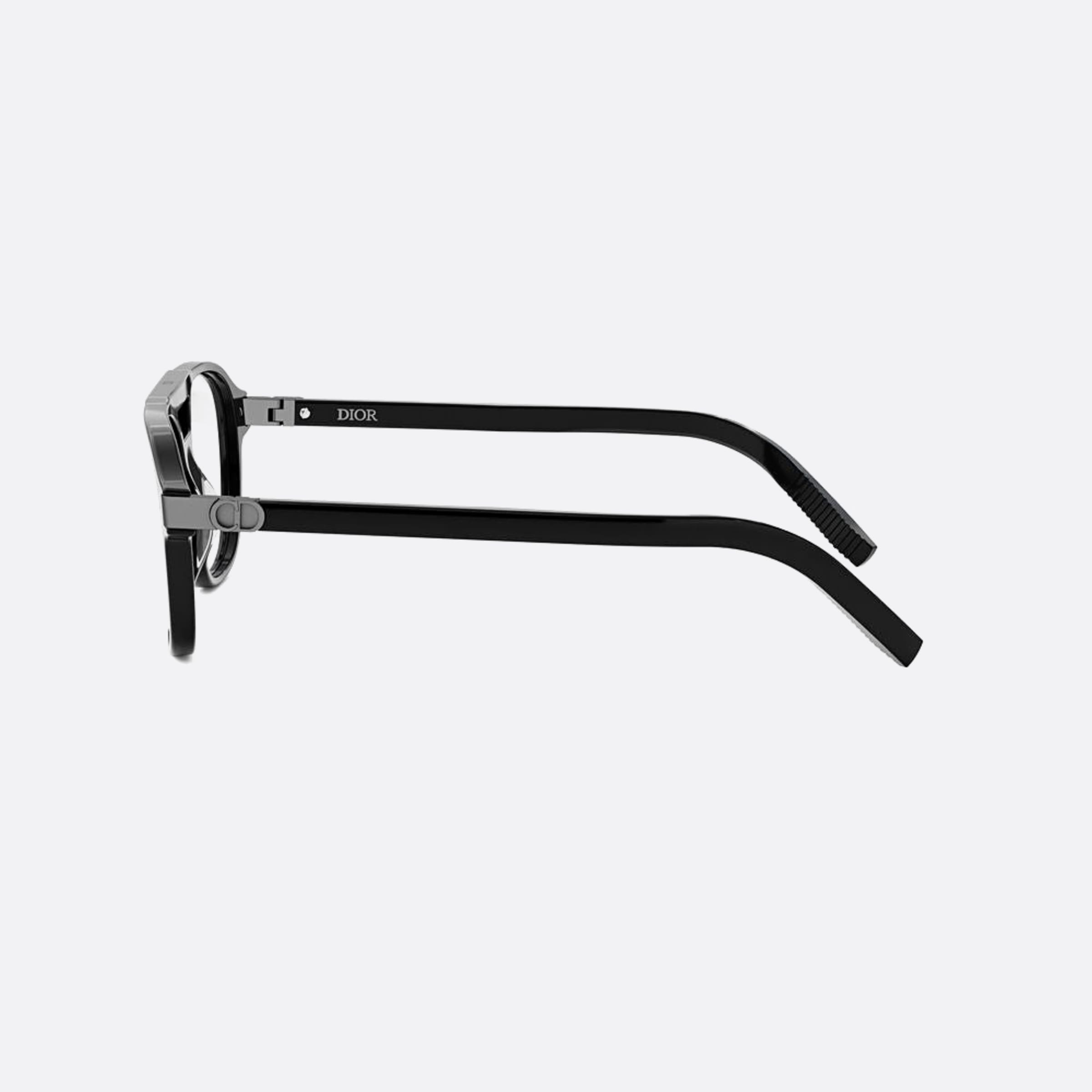 Dior 54mm Icono N1i Black Pilot Men Eyeglasses - Detail View