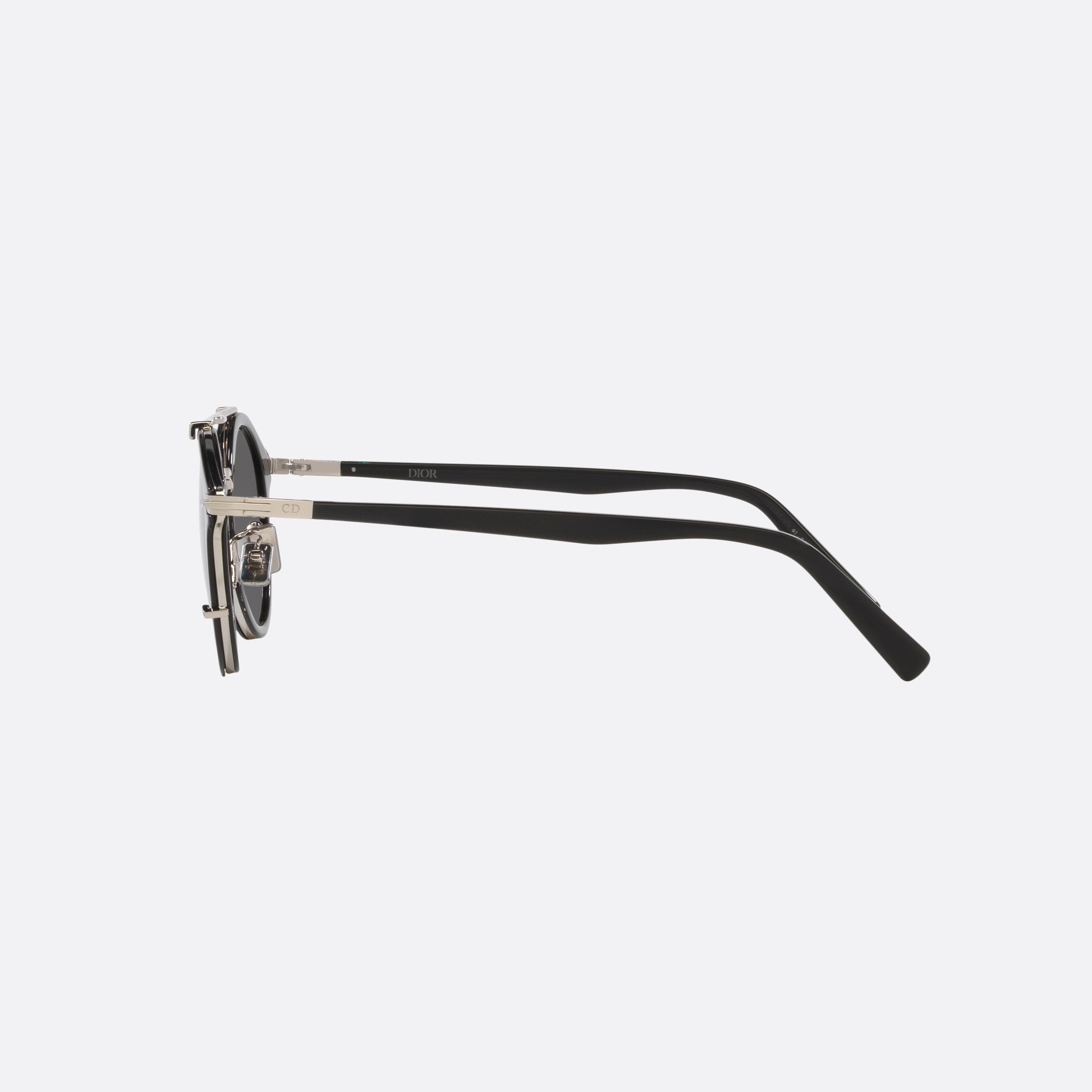 Dior 50mm Diorblacksuit R7u 10a0 Black Round Men Sunglasses - Detail View
