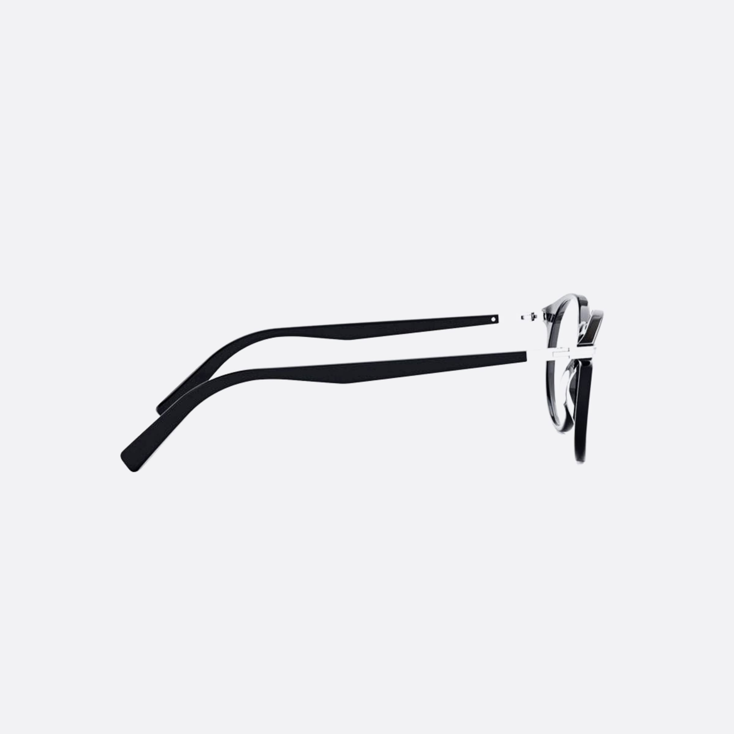 Dior 50mm Diorblacksuito R6i Black Round Men Eyeglasses - Additional Angle