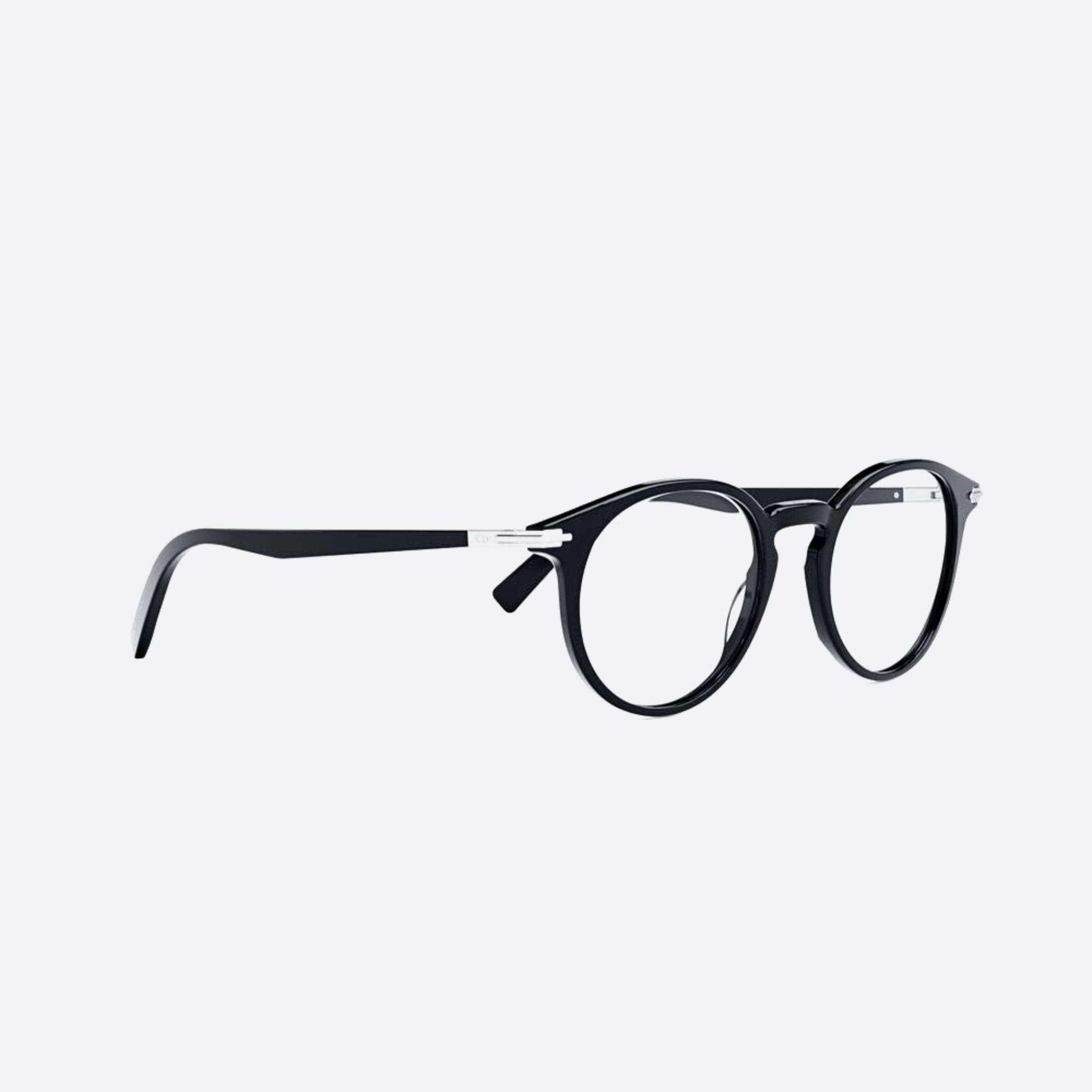 Dior 50mm Diorblacksuito R6i Black Round Men Eyeglasses - Additional Angle