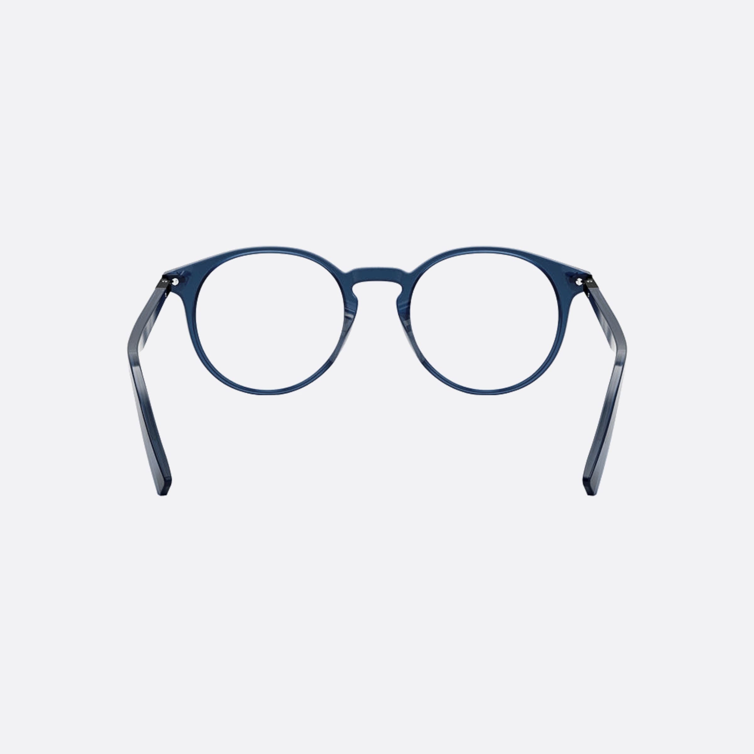 Dior 50mm Diorblacksuito R6i Blue Round Men Eyeglasses - Additional Angle