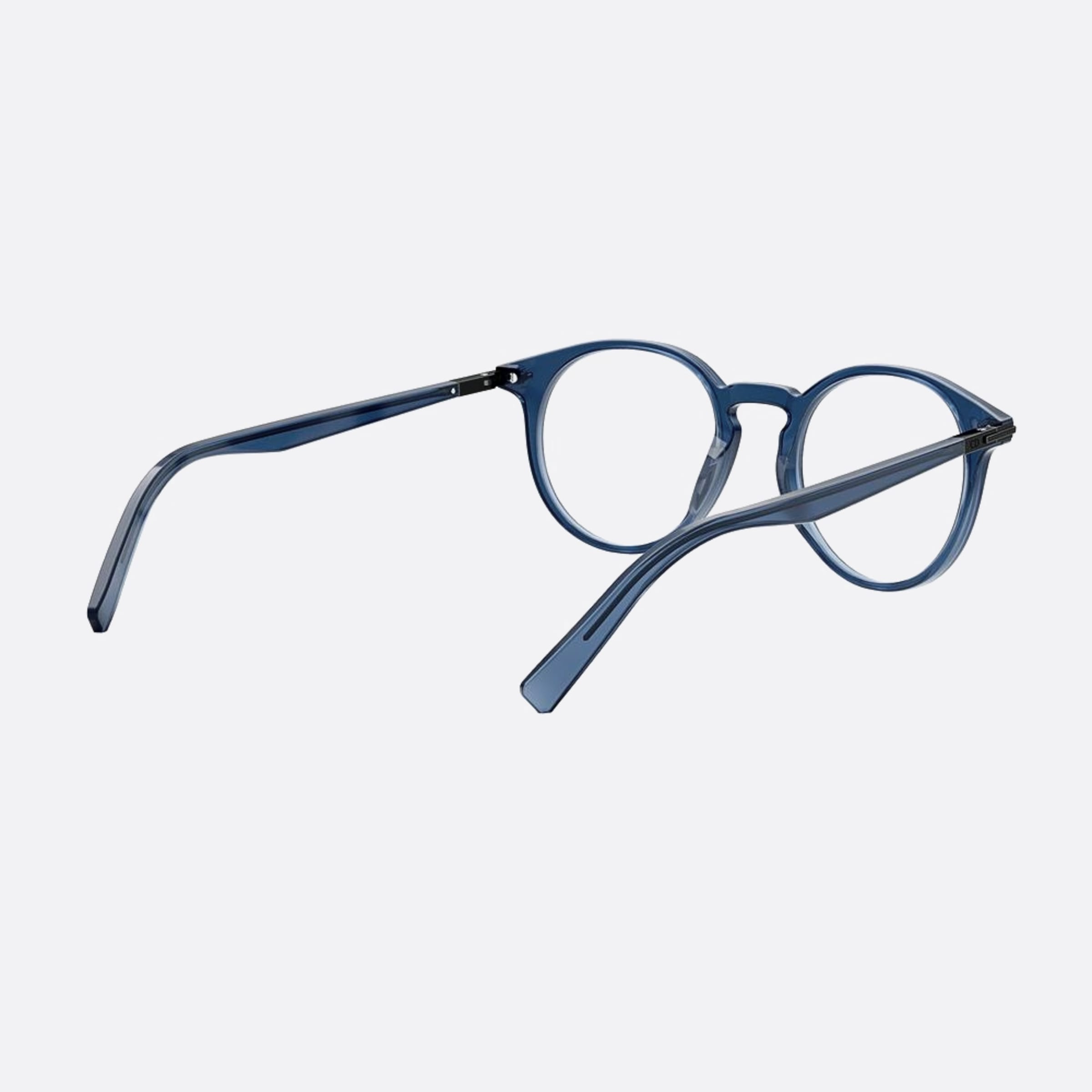 Dior 50mm Diorblacksuito R6i Blue Round Men Eyeglasses - Additional Angle