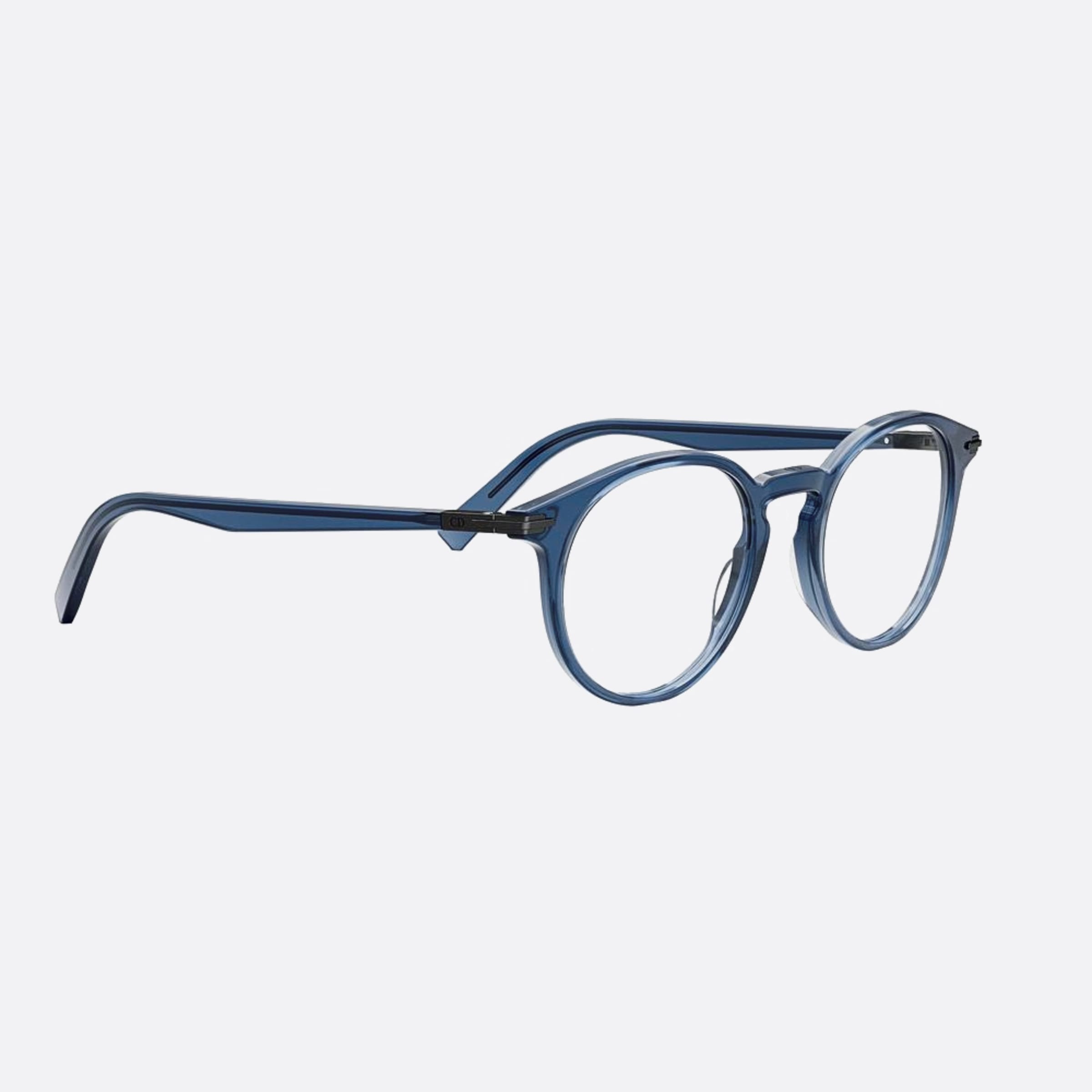Dior 50mm Diorblacksuito R6i Blue Round Men Eyeglasses - Additional Angle