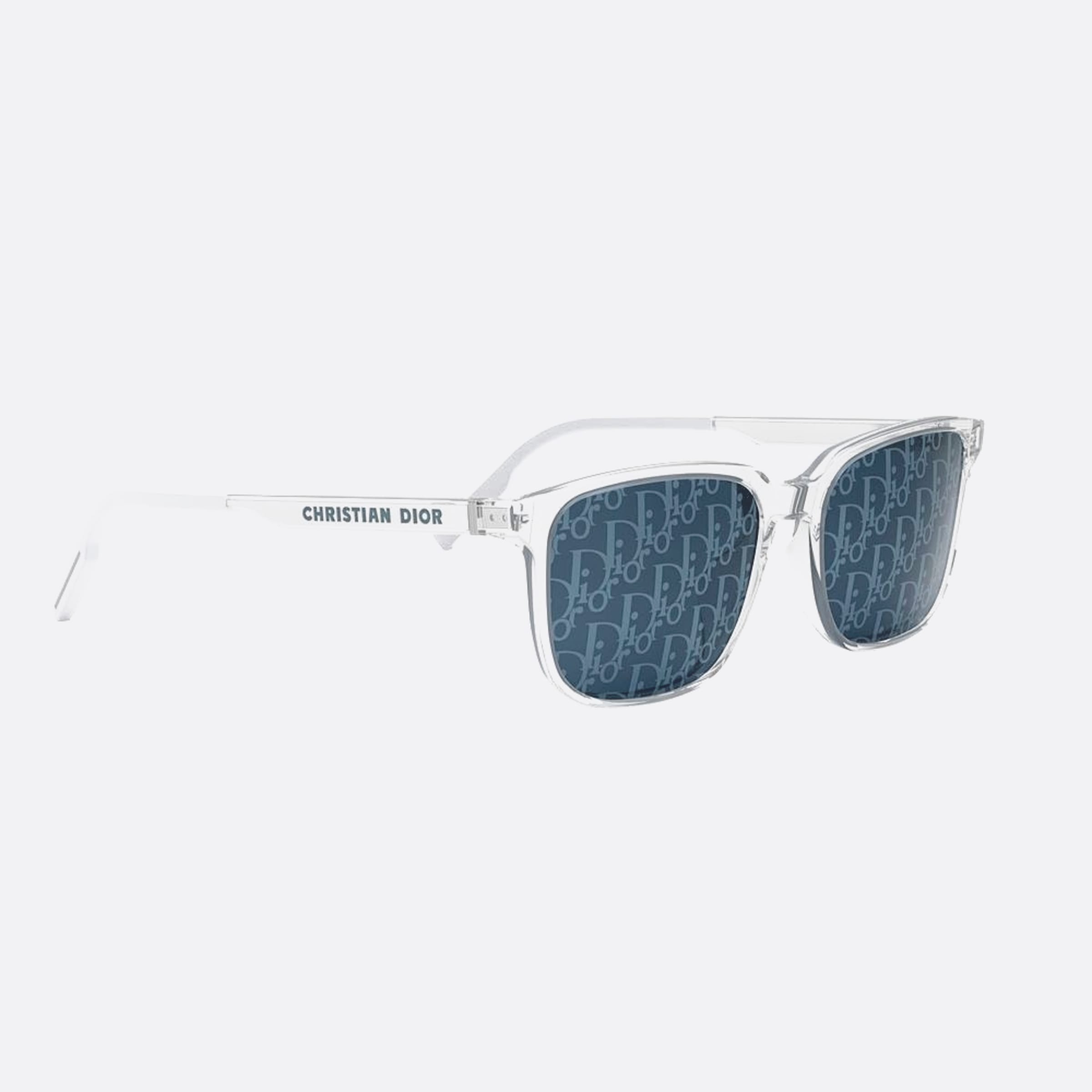 Dior 56mm Diortag 85b8 Transparent Geometric Men Sunglasses - Additional Angle
