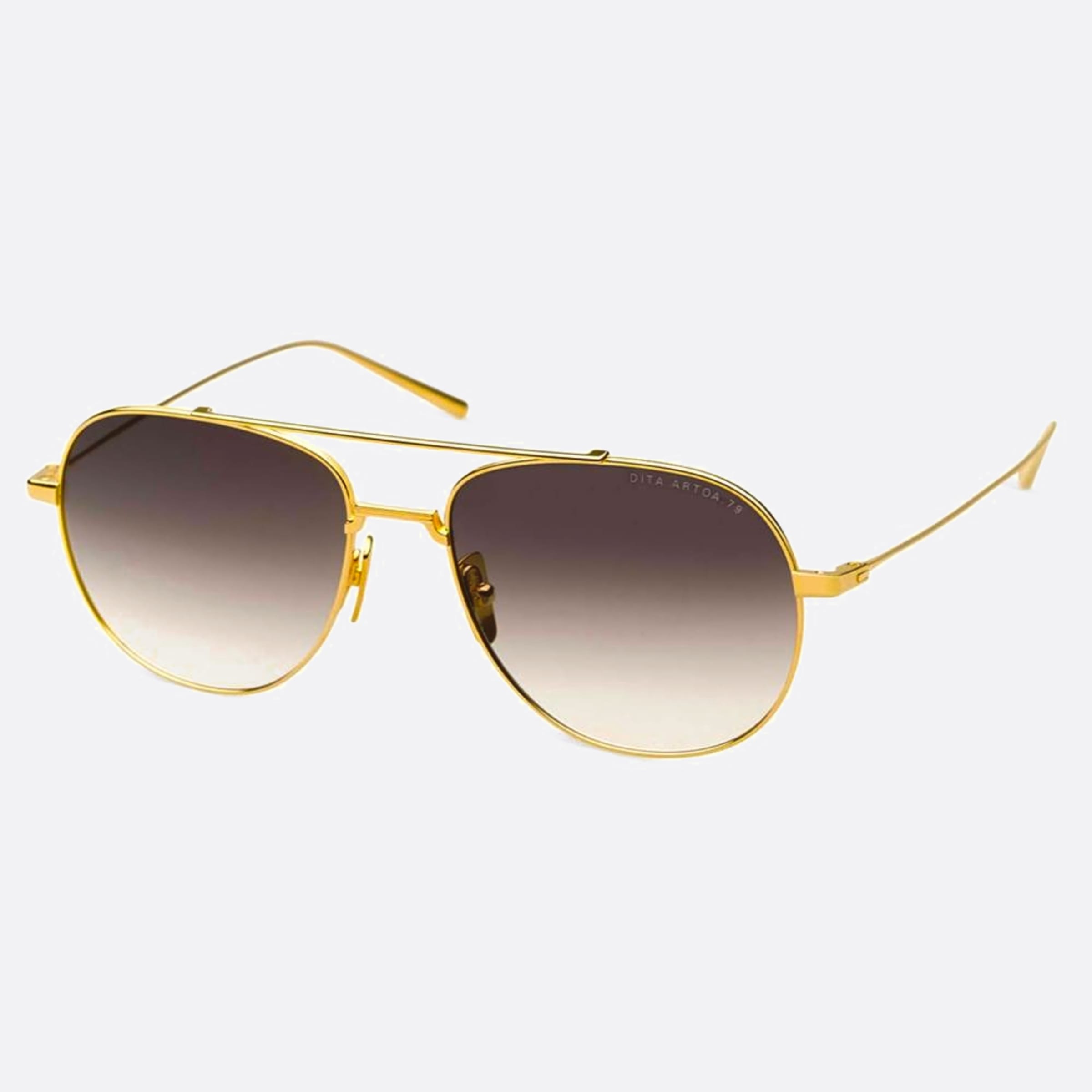 Dita 57mm Artoa Sun Ser Gold Pilot Unisex Sunglasses - Side View