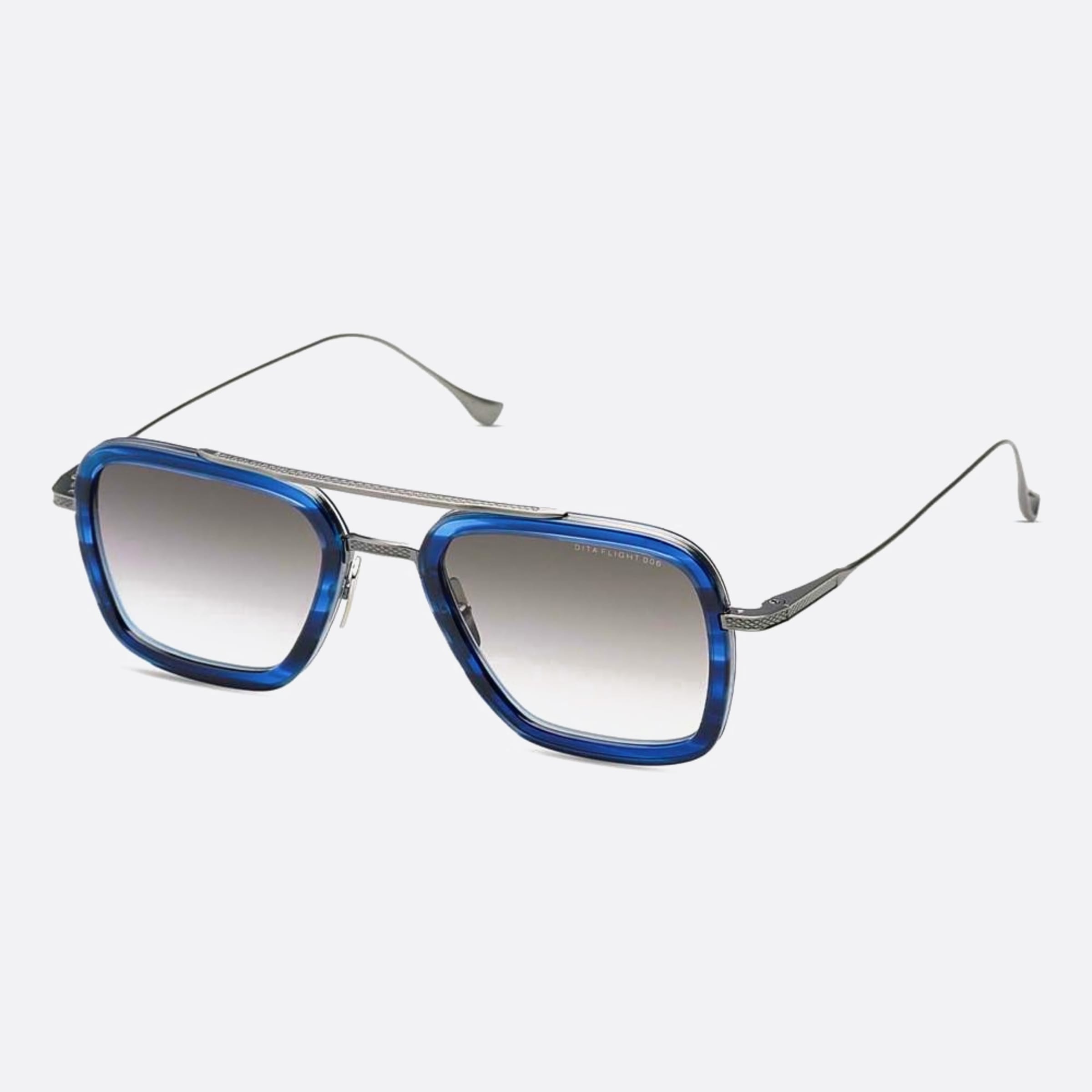Dita 52mm Flight Blu Sil Blue Geometric Unisex Sunglasses - Side View