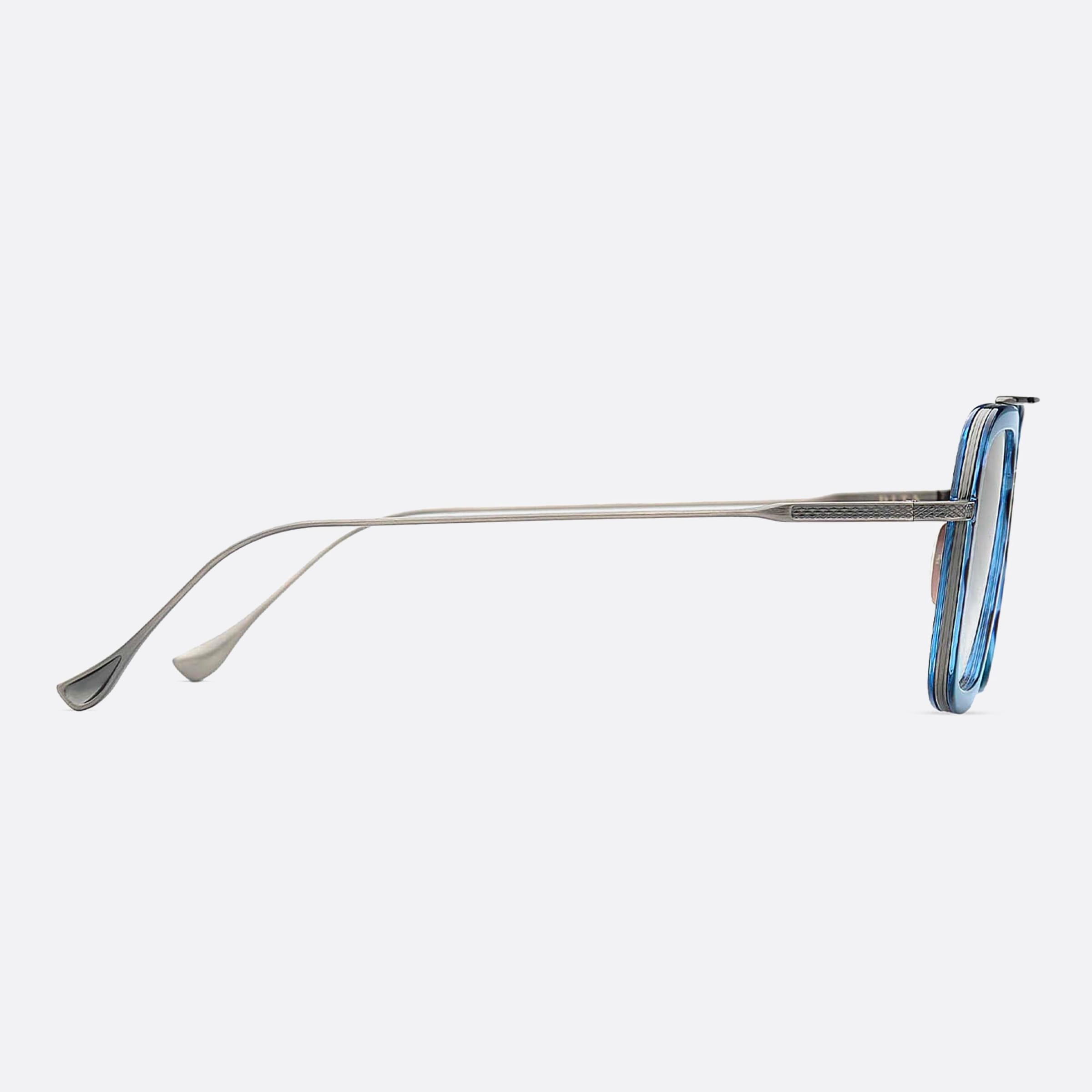 Dita 52mm Flight Blu Sil Blue Geometric Unisex Sunglasses - Detail View
