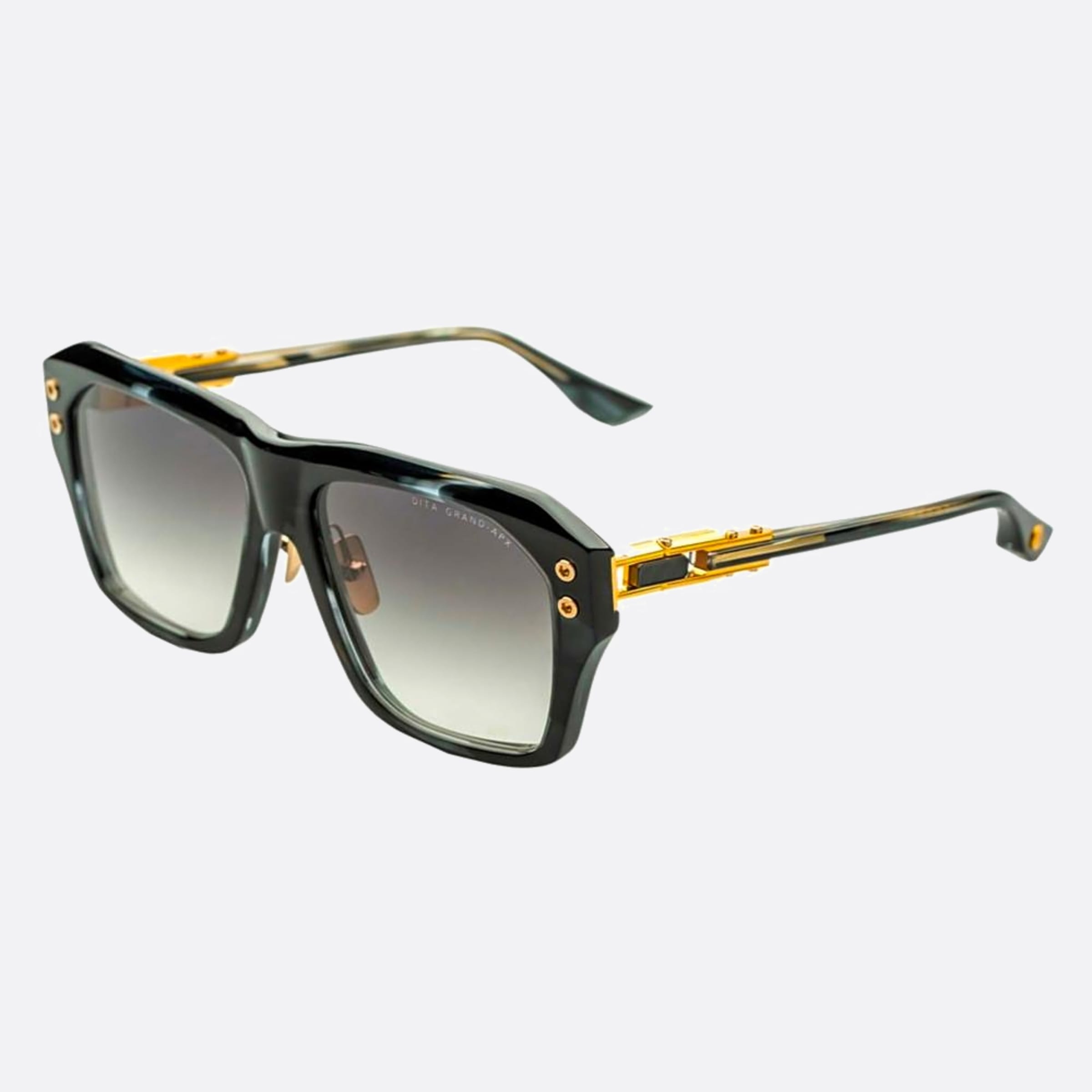 Dita 57mm Grand Apx Sun Black Geometric Unisex Sunglasses - Side View
