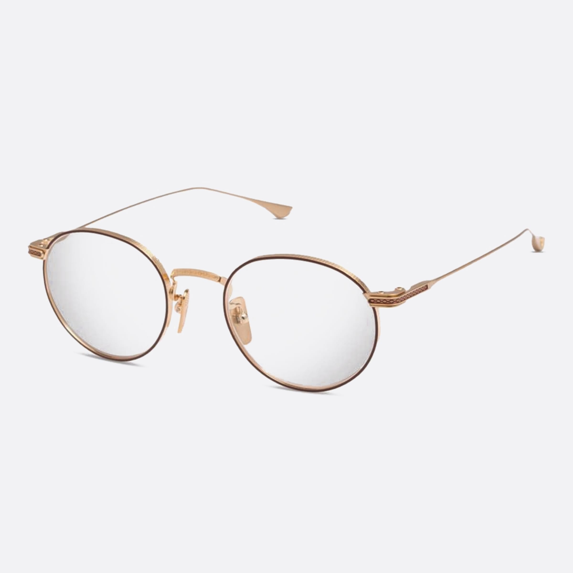 Dita 02mm Journey Two Dtx168 Gold Round Unisex Eyeglasses - Side View