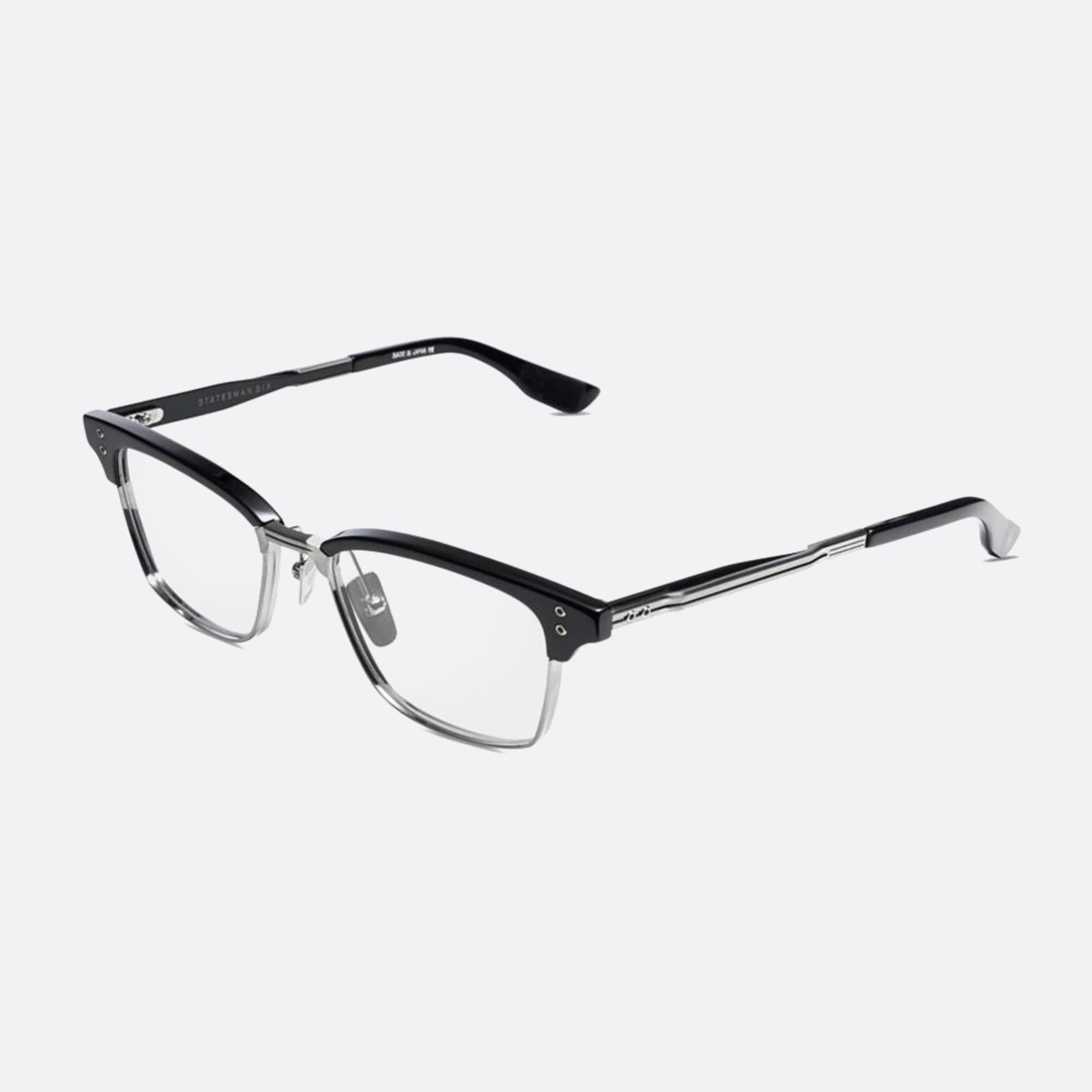 Dita 55mm Statesman Six Dtx132 Black Cat Eye Unisex Eyeglasses - Side View
