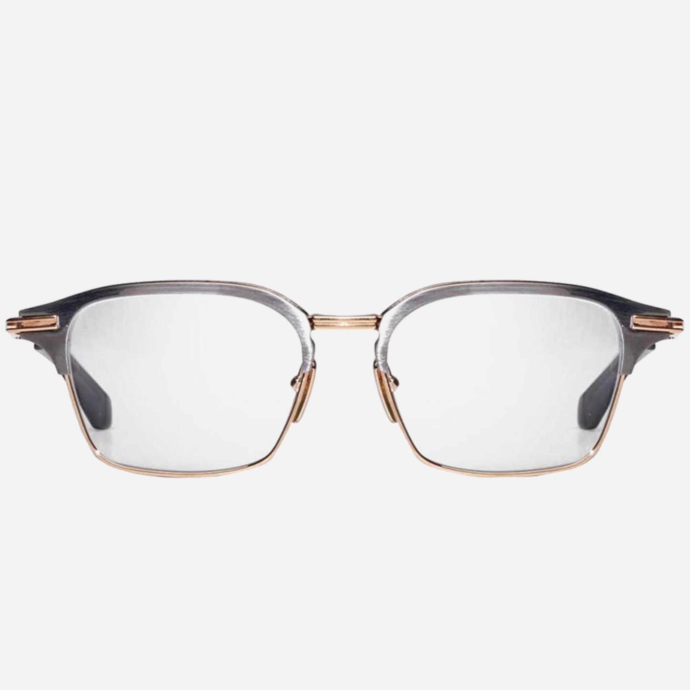Dita 02mm Typographer Silver Geometric Unisex Eyeglasses - Main View
