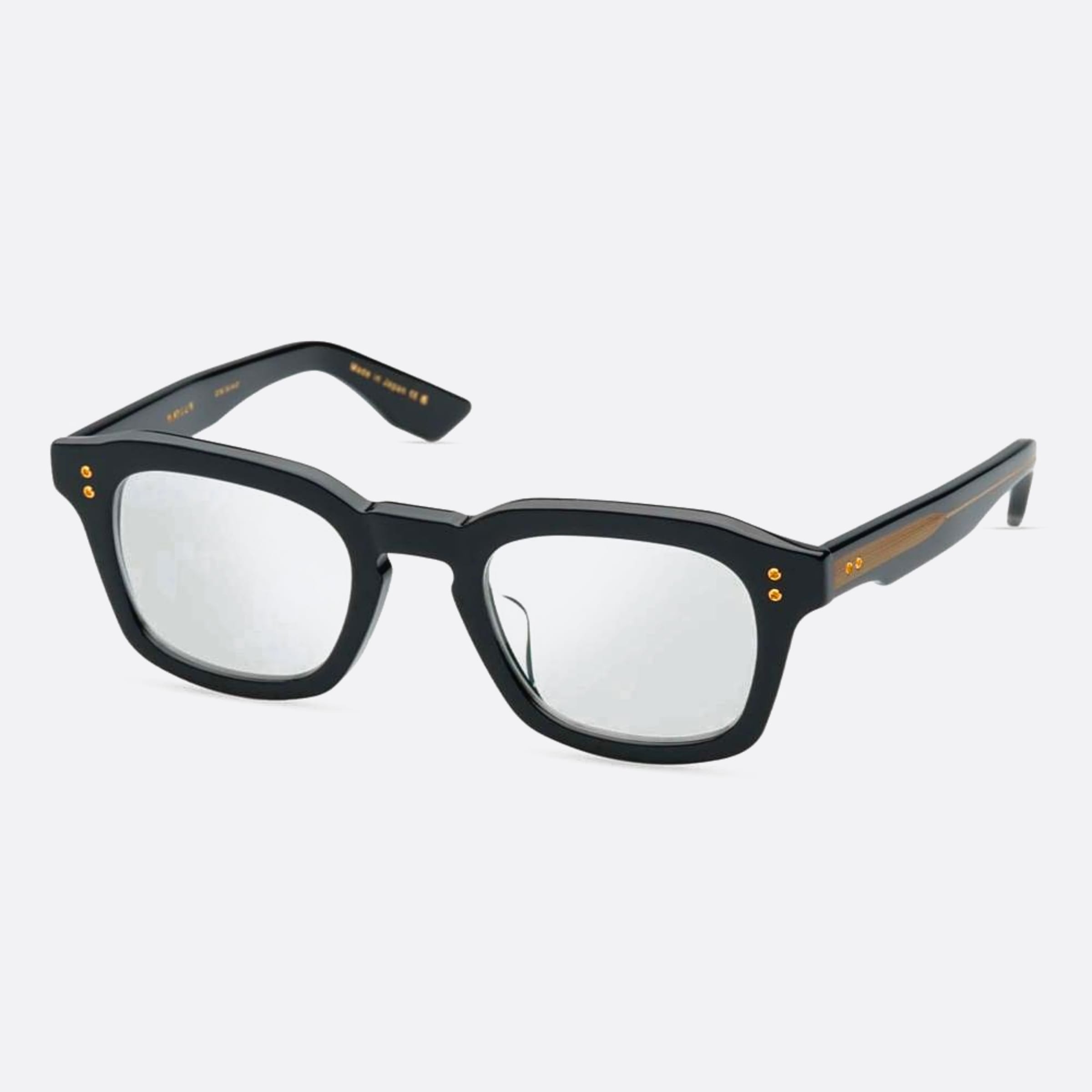 Dita 48mm Waylun Black Squared Unisex Eyeglasses - Side View