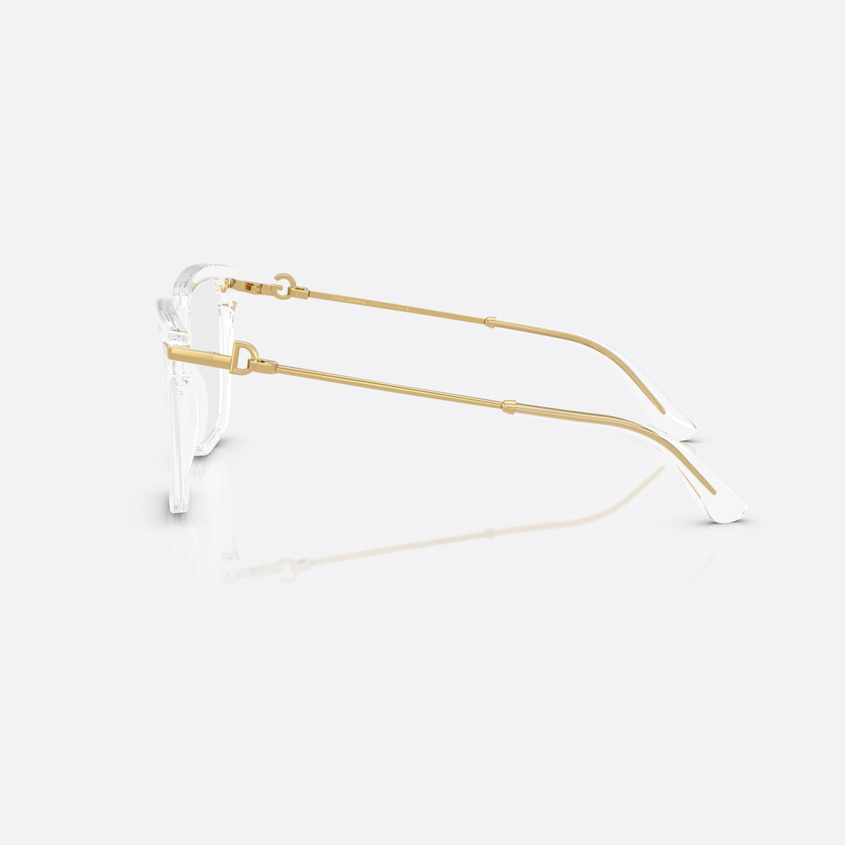 Rame ochelari de vedere Dolce & Gabbana DG 3397 3133, fluture transparent, pentru femei, punte simplă, integrată în ramă, ramă completă, vedere laterală