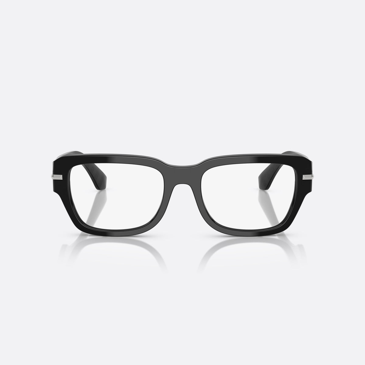 Dolce & Gabbana DG 3408 501 eyeglasses, black squared frame for men, plain bridge, integrated into frame, brand logo on temple, front view