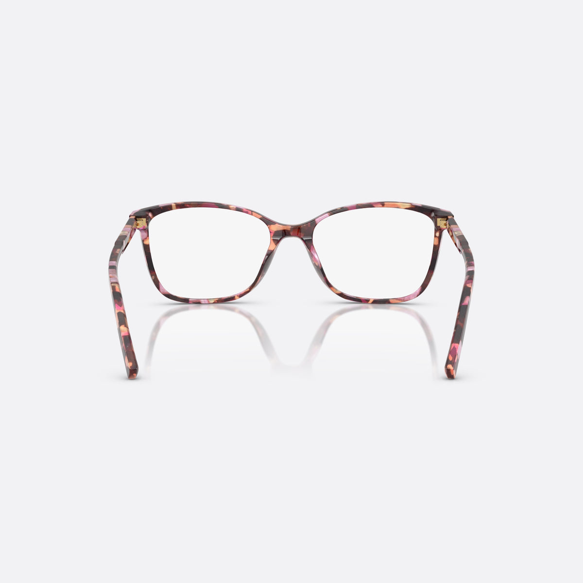Dolce & Gabbana DG 3424 3440 eyeglasses, havana pantos frame for women, keyhole bridge, brand lettering on temples, back view