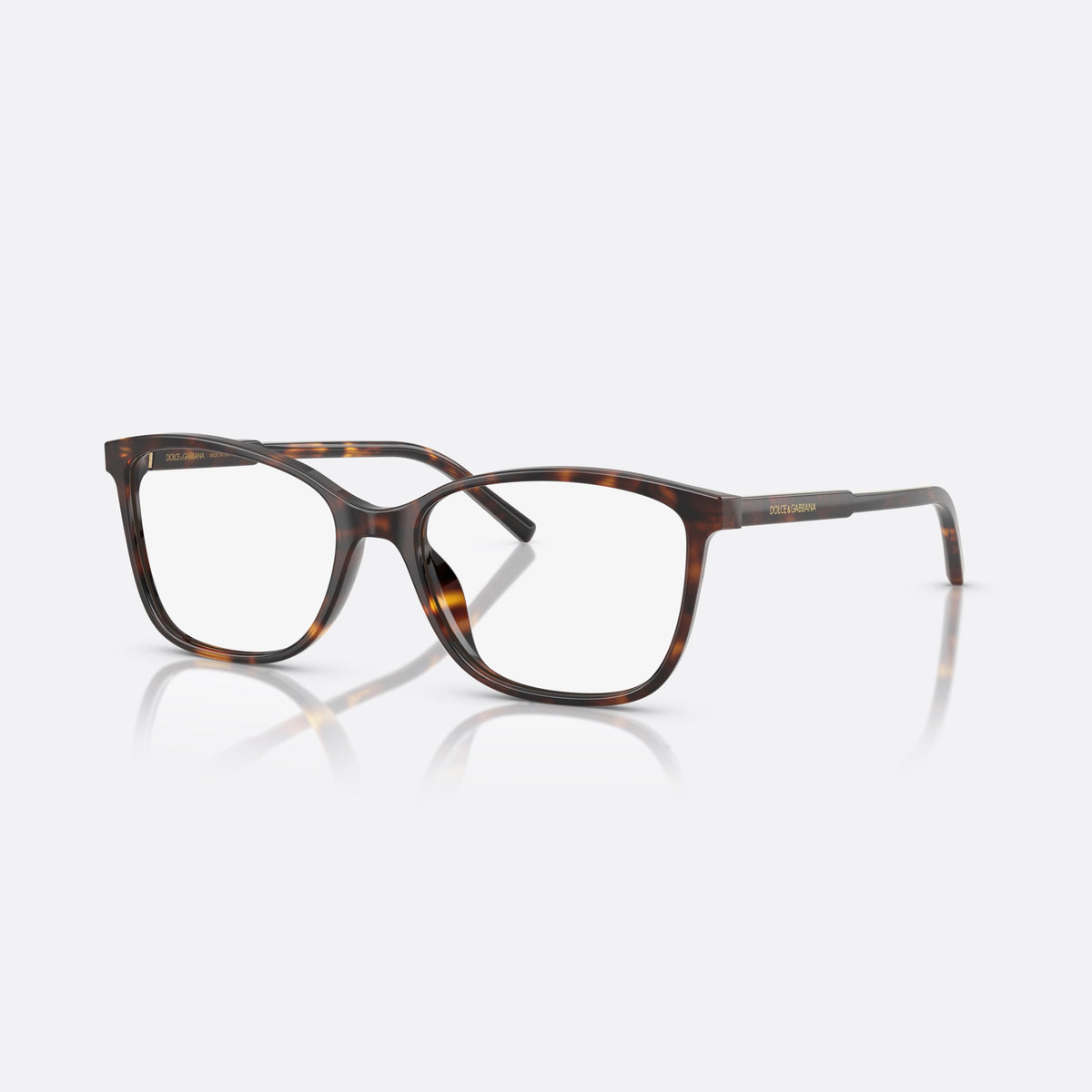 Dolce & Gabbana DG 3424 502 eyeglasses, havana pantos frame for women, plain saddle bridge, brand lettering on temples