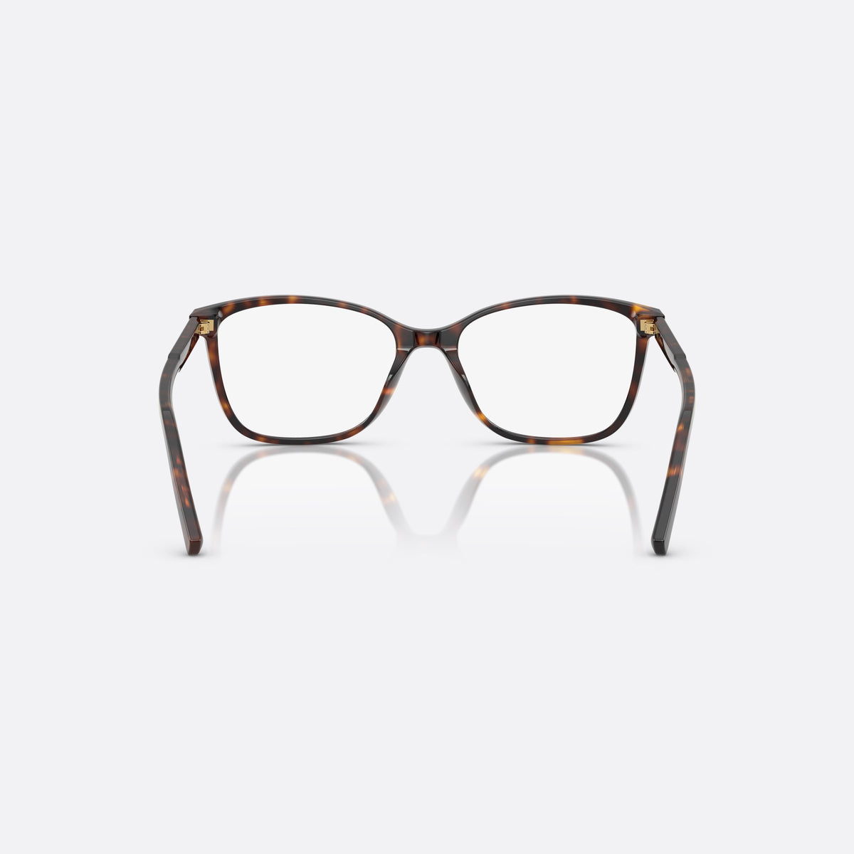 Dolce & Gabbana DG 3424 502 eyeglasses, havana pantos frame for women, plain saddle bridge, brand lettering on temples, back view
