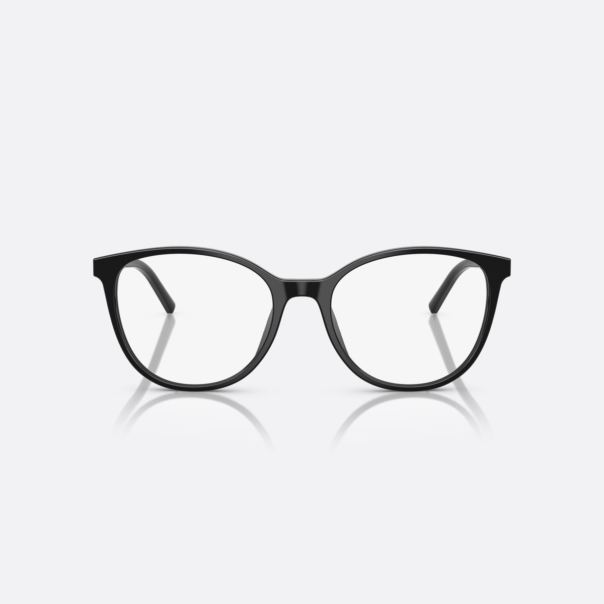 Rame ochelari de vedere Dolce & Gabbana DG 3425 501, rotunzi negru, pentru femei, punte simplă, integrată, literele brandului pe brațe, vedere din față
