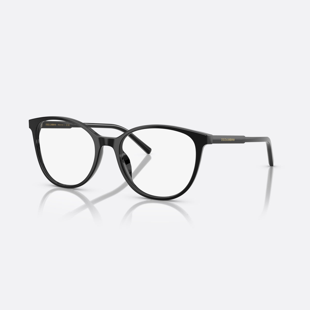 Rame ochelari de vedere Dolce & Gabbana DG 3425 501, rotunzi negru, pentru femei, punte simplă, logo mic al brandului pe braț, ramă completă