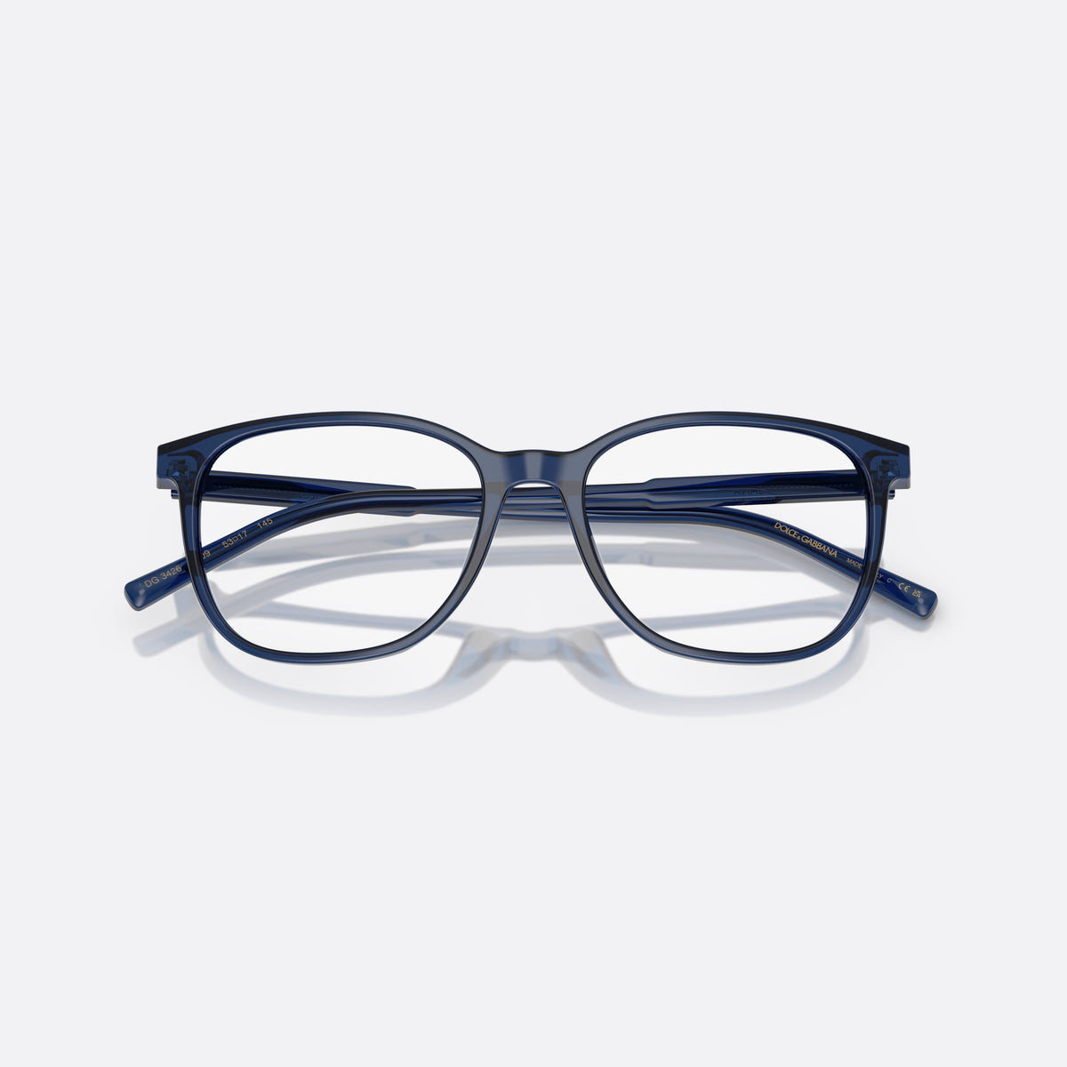 Rame ochelari de vedere Dolce & Gabbana DG 3426 3009, pantos albastru, pentru bărbați, punte simplă, literele brandului pe brațe, cu brațele pliate