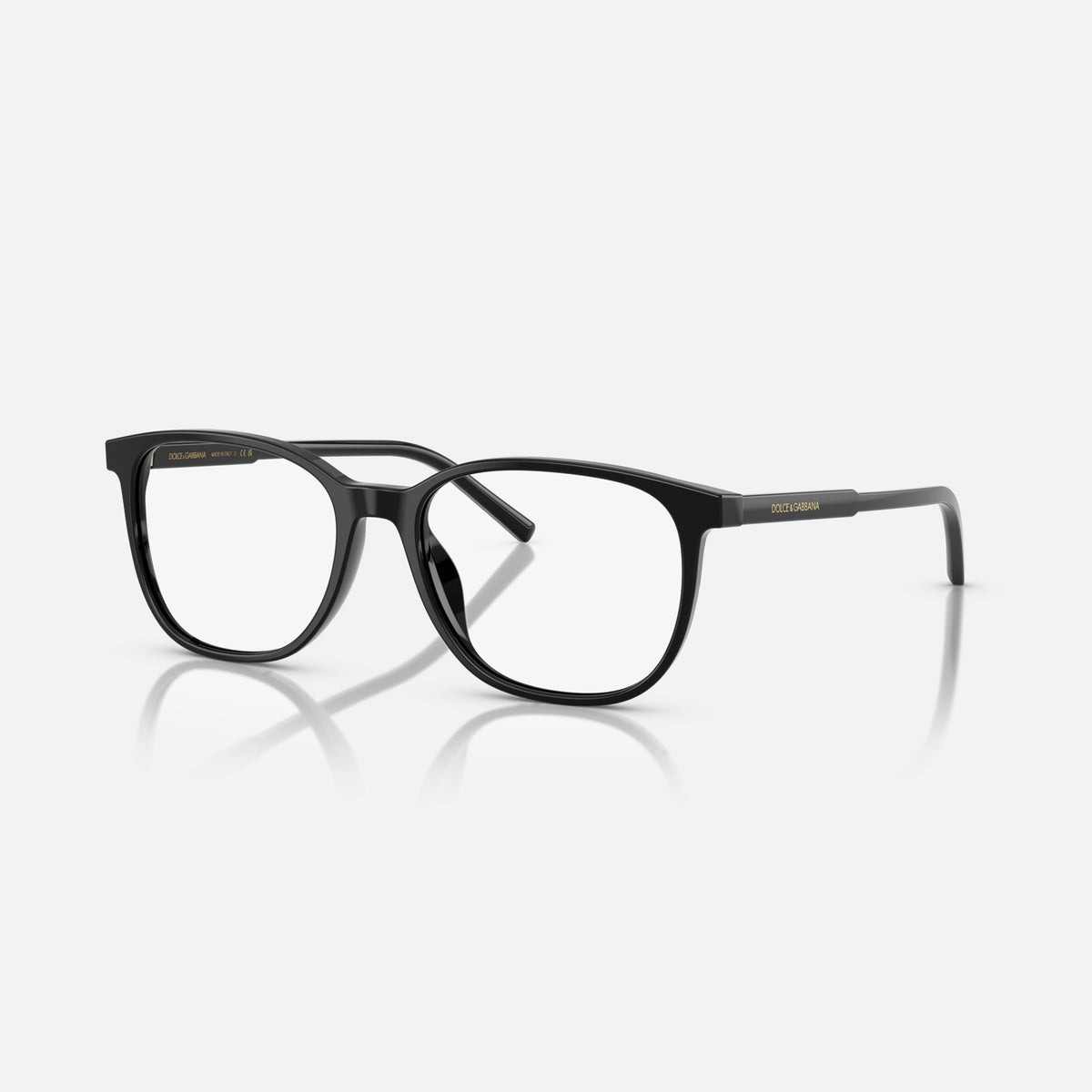 Dolce & Gabbana DG 3426 501 eyeglasses, black pantos frame for men, keyhole bridge, brand lettering on temples, full-rim front
