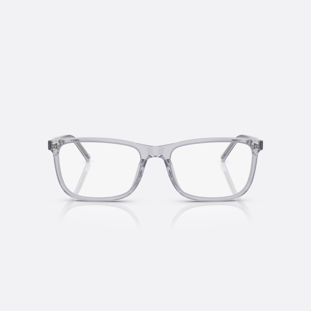 Dolce & Gabbana DG 3427 3291 eyeglasses, grey squared frame for men, plain bridge, brand lettering on temples, full-rim frame, front view