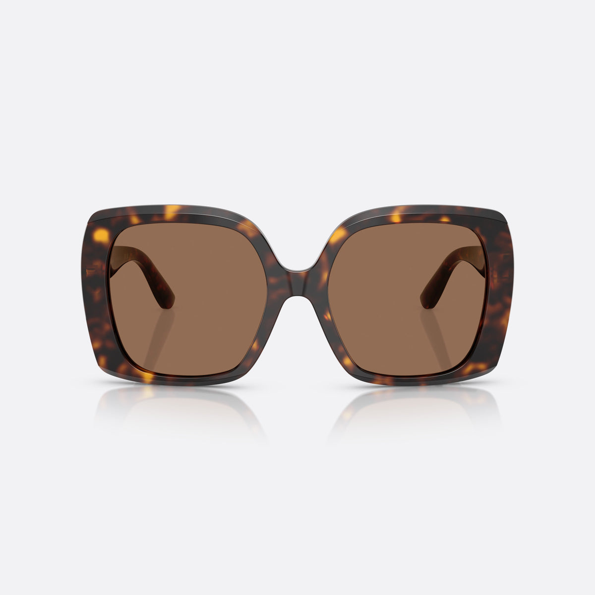 Dolce & Gabbana DG 4475 502/73 sunglasses, havana oversize frame for women, plain bridge, brand logo on temples, full-rim frame, front view
