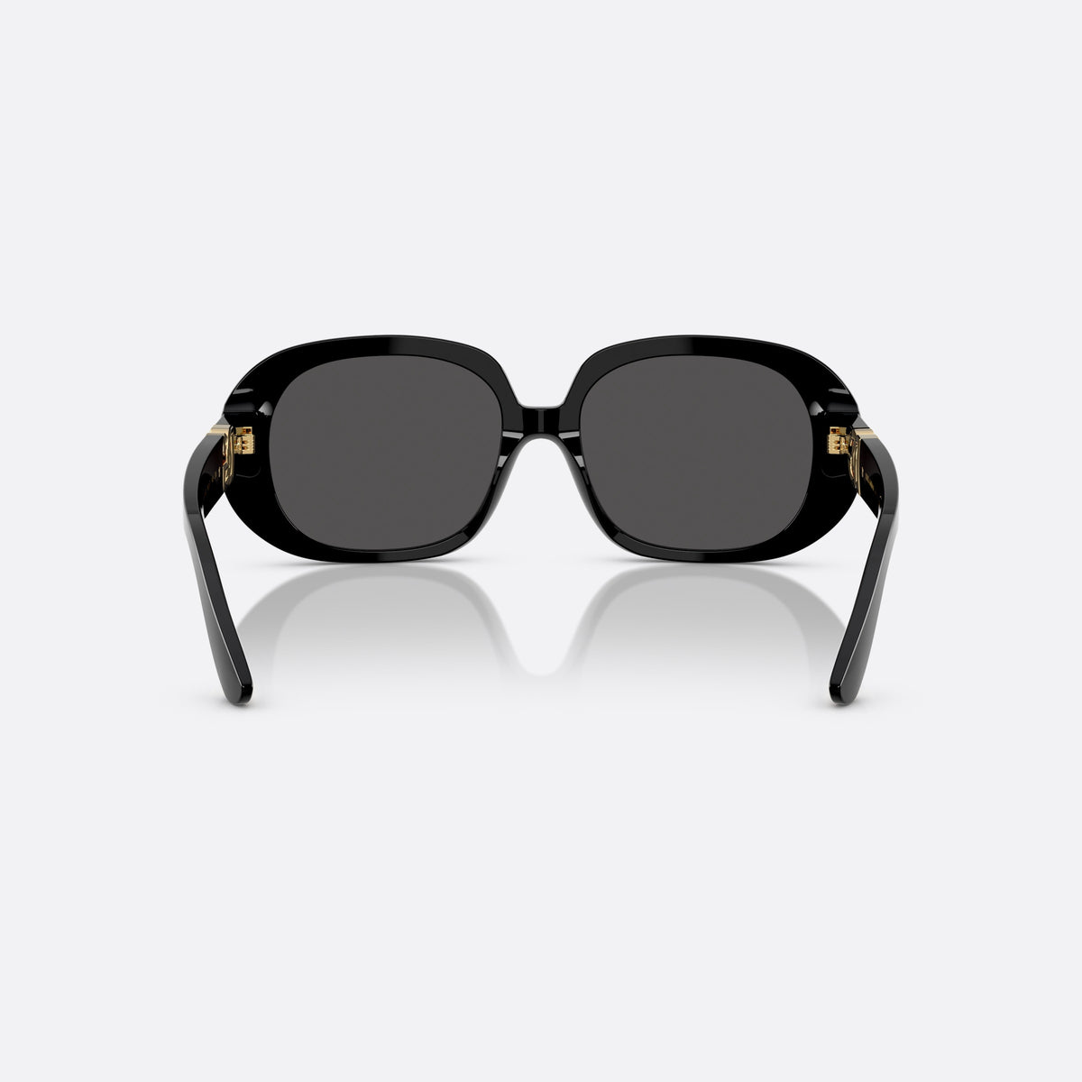Dolce & Gabbana DG 4476 501/87 sunglasses, black oval frame for women, plain double-arch bridge, brand logo plaque on temples, back view