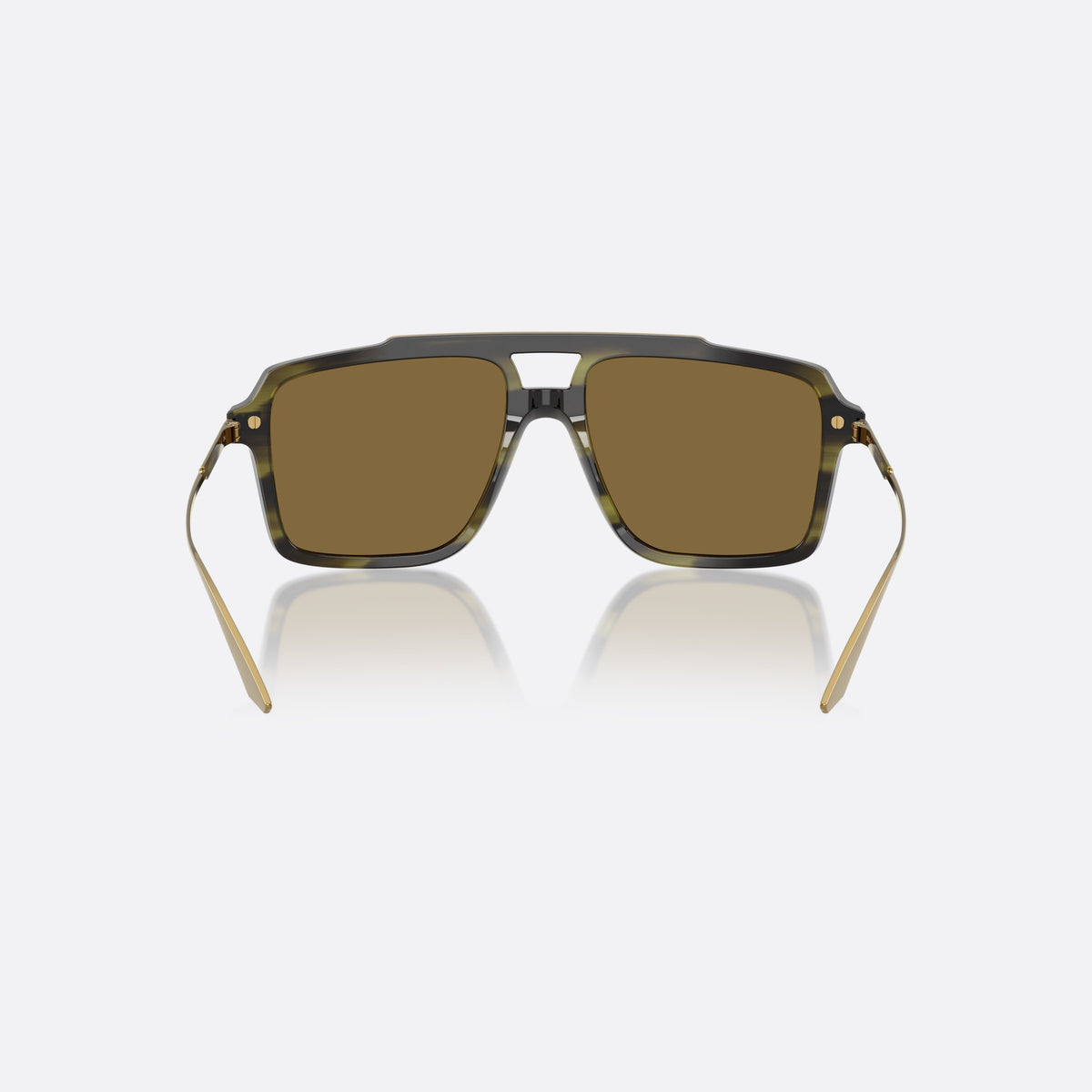 Dolce & Gabbana DG 4477 3447S7 sunglasses, green squared frame for men, double bridge with metal top bar, full-rim frame, back view