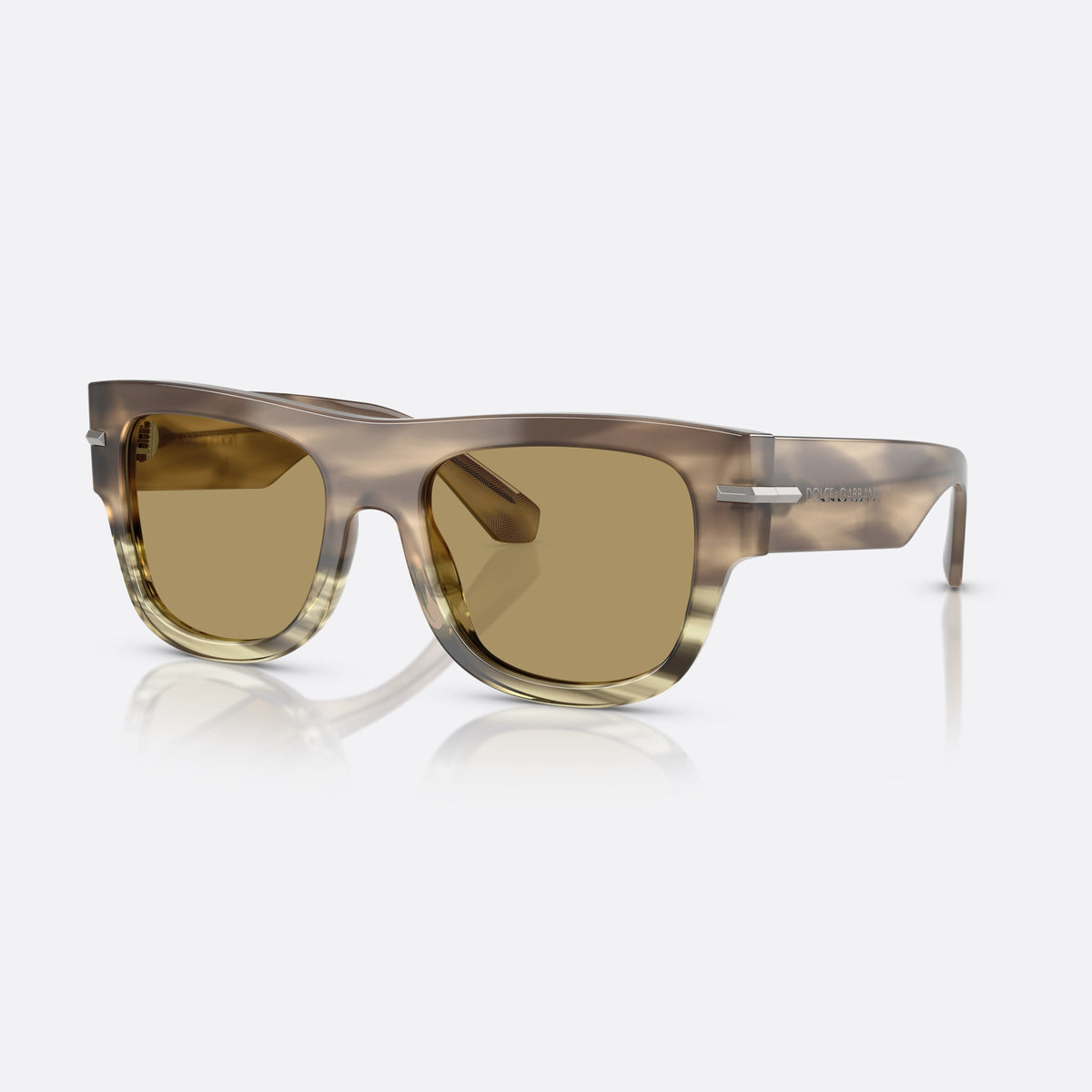 Dolce & Gabbana DG 4484 3439/2 sunglasses, havana squared frame for men, keyhole bridge, brand lettering on temples