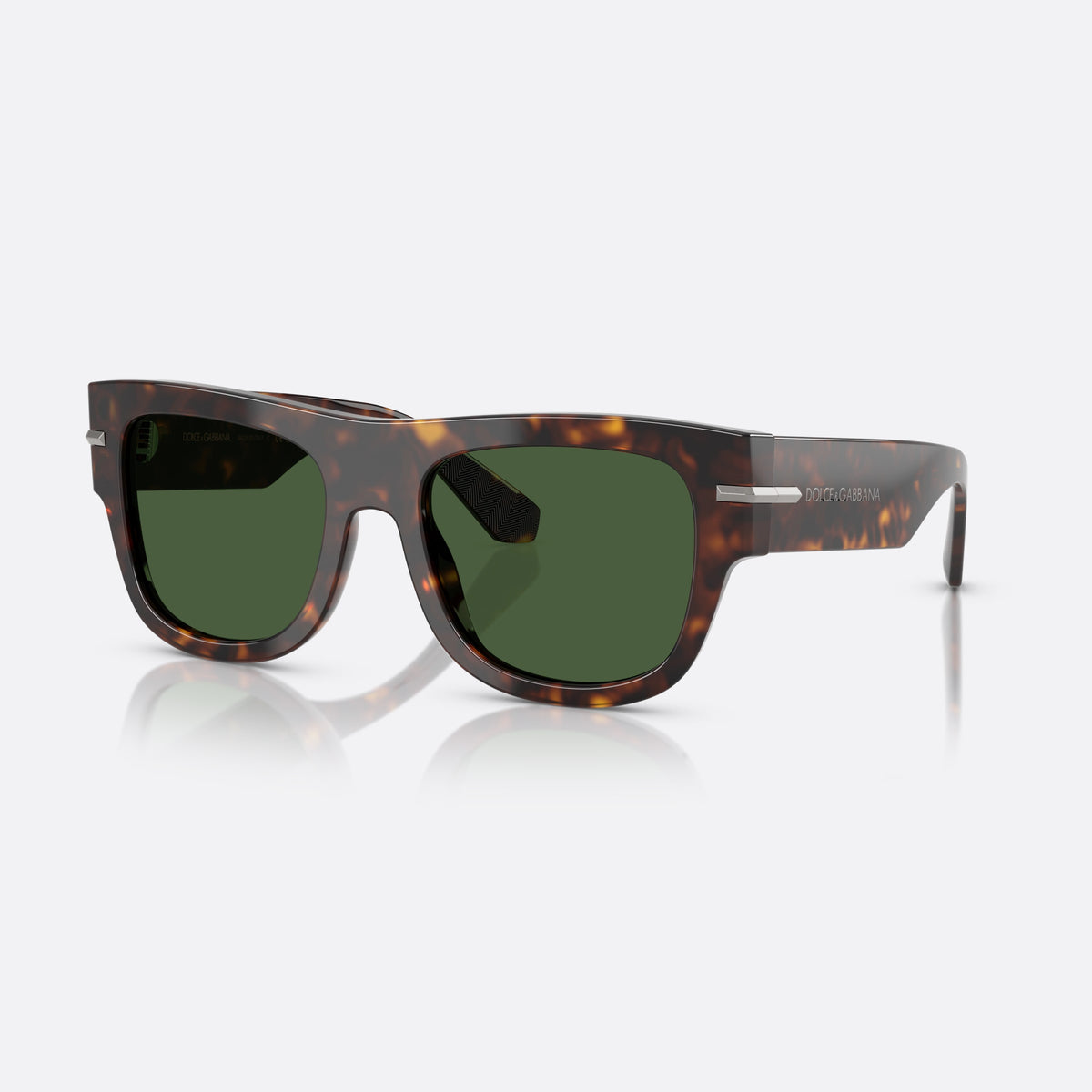 Ochelari de soare Dolce & Gabbana DG 4484 502/71, patrati havana, pentru bărbați, punte plină simplă, literele brandului pe brațe