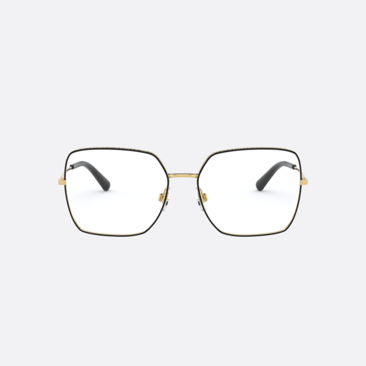 Dolce & Gabbana DG1323 1334 eyeglasses, gold butterfly frame for women, double metal bridge, slim temples with tapered ends, front view