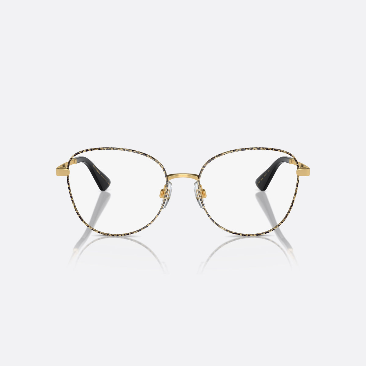 Dolce & Gabbana DG1355 1364 eyeglasses, gold butterfly frame for women, saddle bridge with gold-tone metal, slim flat temples