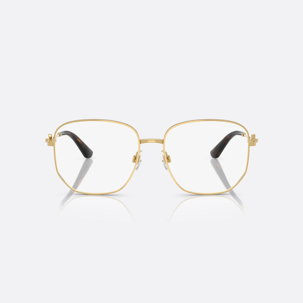 Rame ochelari de vedere Dolce & Gabbana DG1356 02, phantos auriu, pentru femei, punte metalică simplă, placă cu logo pe brațe, vedere din față
