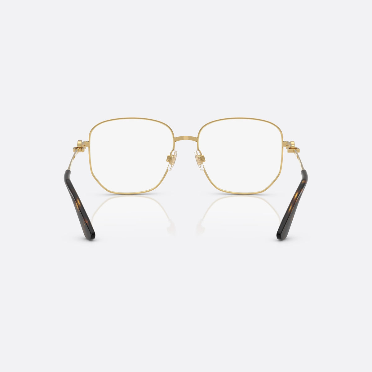Rame ochelari de vedere Dolce & Gabbana DG1356 02, phantos auriu, pentru femei, punte metalică simplă, placă cu logo pe brațe, vedere din spate