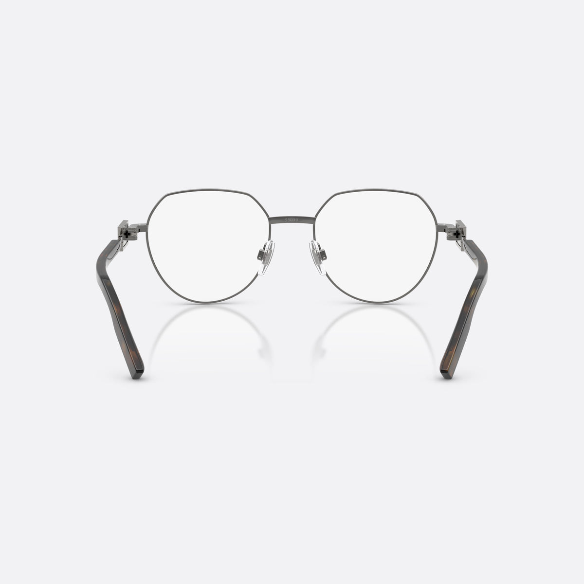 Dolce & Gabbana DG1362 1335 eyeglasses, brown phantos frame for men, plain metal bridge, brand logo plaque on temple, back view