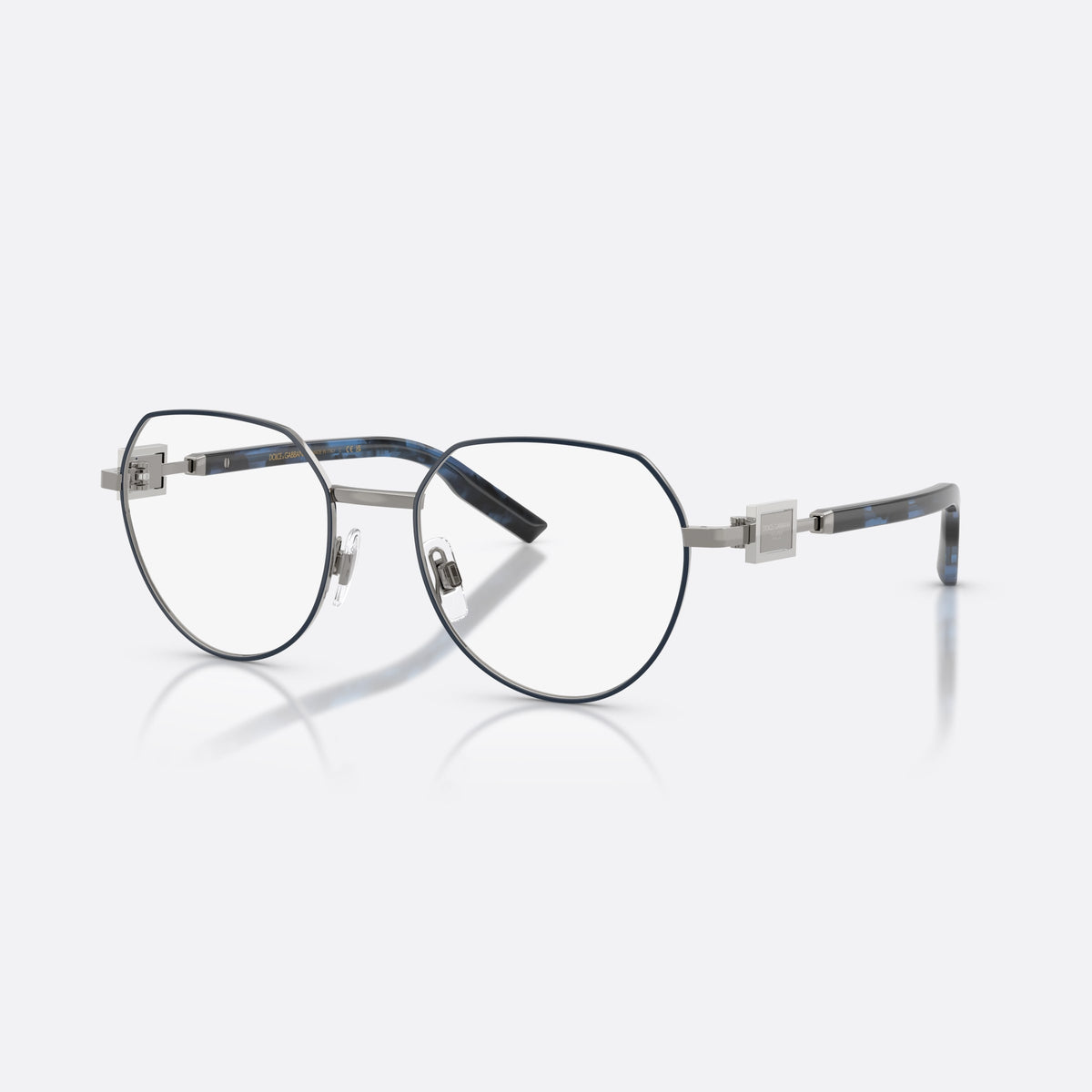 Rame ochelari de vedere Dolce & Gabbana DG1362 1349, phantos albastru, pentru bărbați, punte metalică simplă, placă cu logoul brandului pe braț